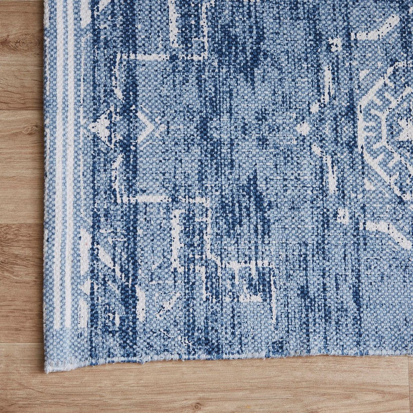 Nomadic Melody Printed Cotton Dhurrie - 50x80 cm-Rugs-image-1