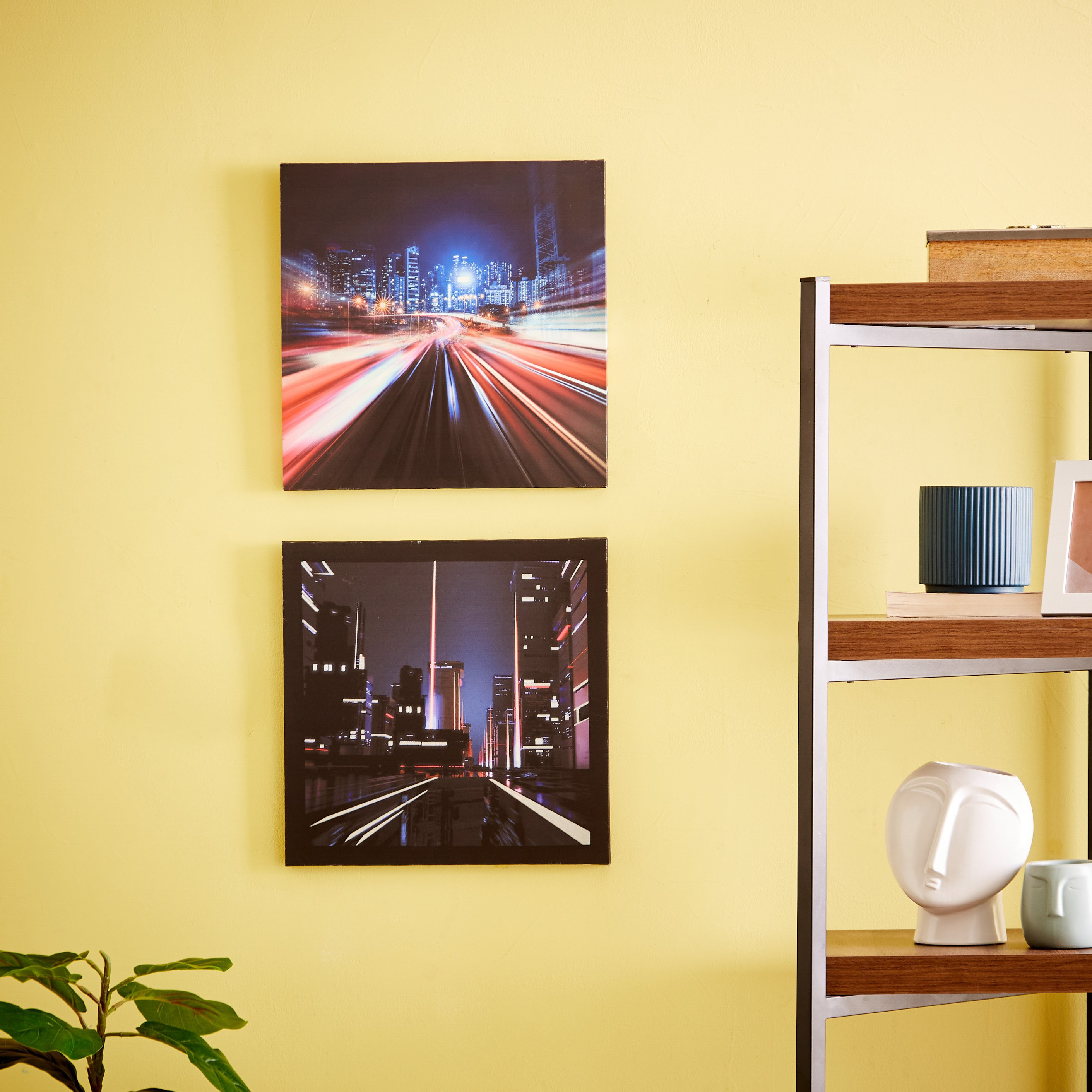 لوحة كانفاس فاست سيتي تتوهج في الليل من راديوم - 40x40x1.8 سم-hbxhomeware-hbxkidsandyouth-image-5