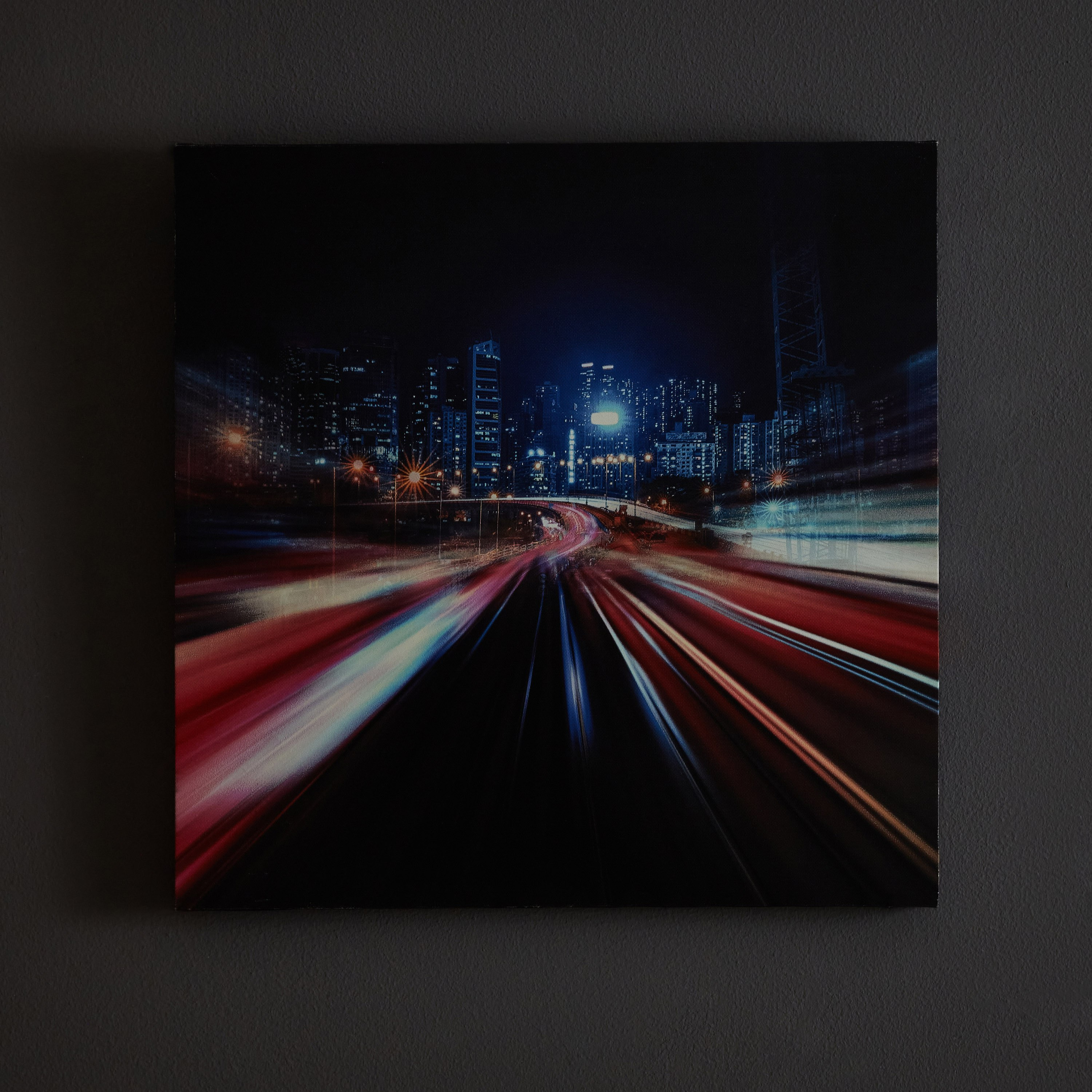 لوحة كانفاس فاست سيتي تتوهج في الليل من راديوم - 40x40x1.8 سم-hbxhomeware-hbxkidsandyouth-image-2
