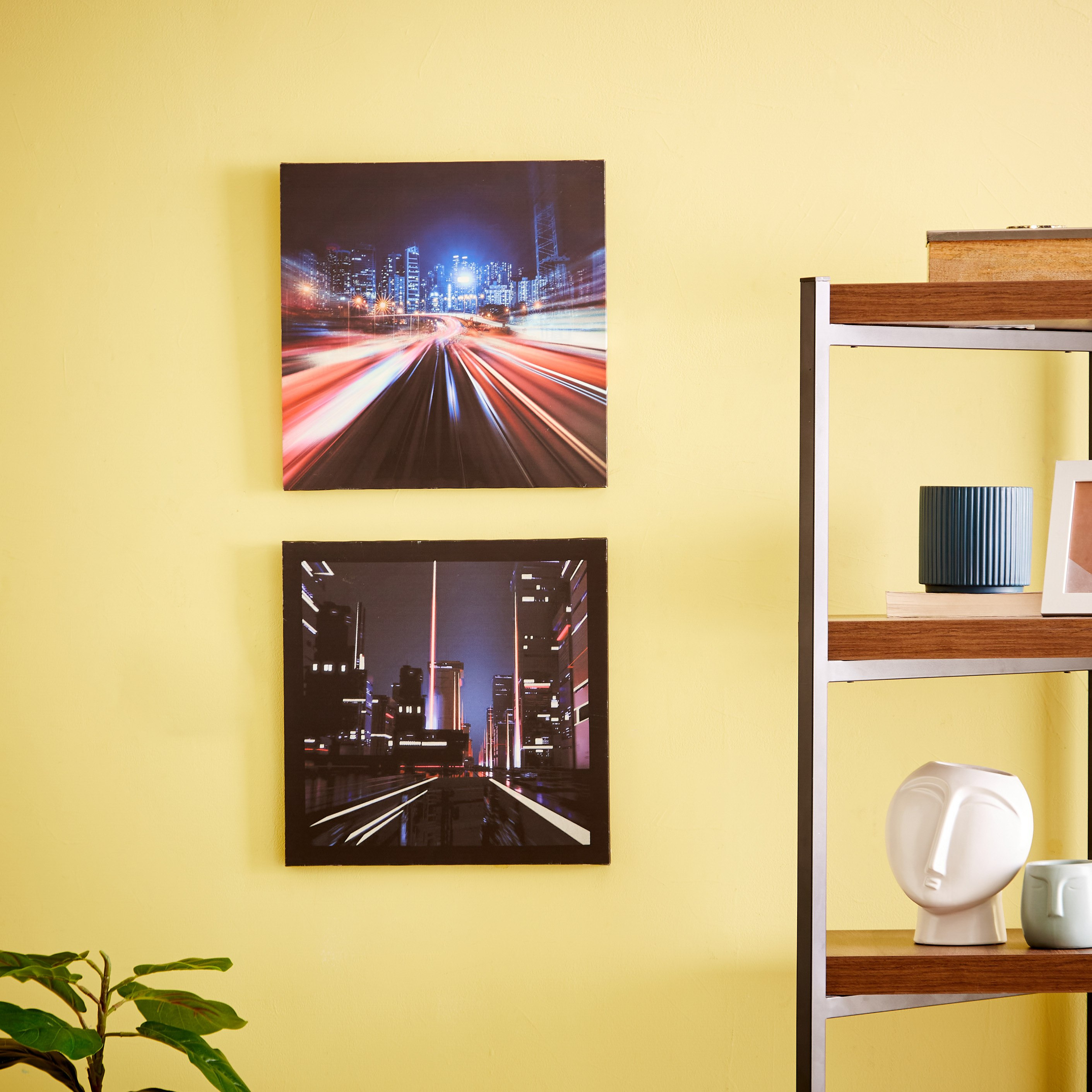 لوحة كانفاس سيتي لايتس تتوهج في الظلام من راديوم - 40x40x1.8 سم-hbxhomeware-hbxkidsandyouth-image-5