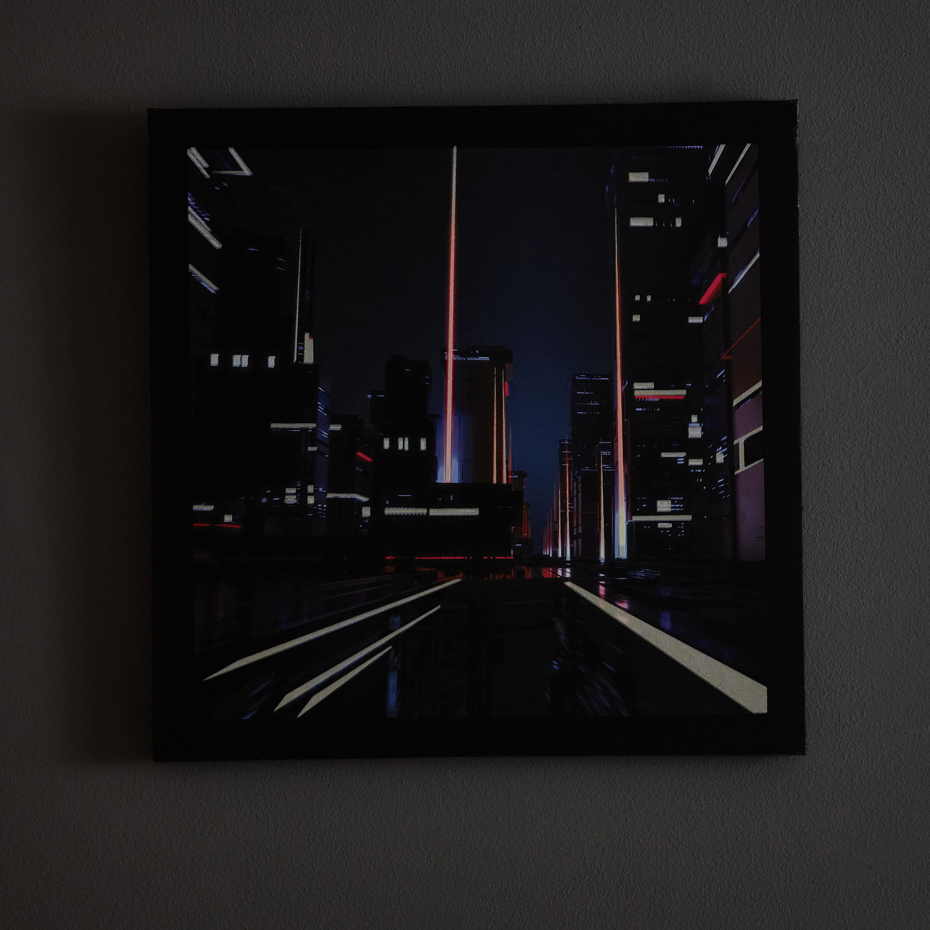 لوحة كانفاس سيتي لايتس تتوهج في الظلام من راديوم - 40x40x1.8 سم-hbxhomeware-hbxkidsandyouth-image-2