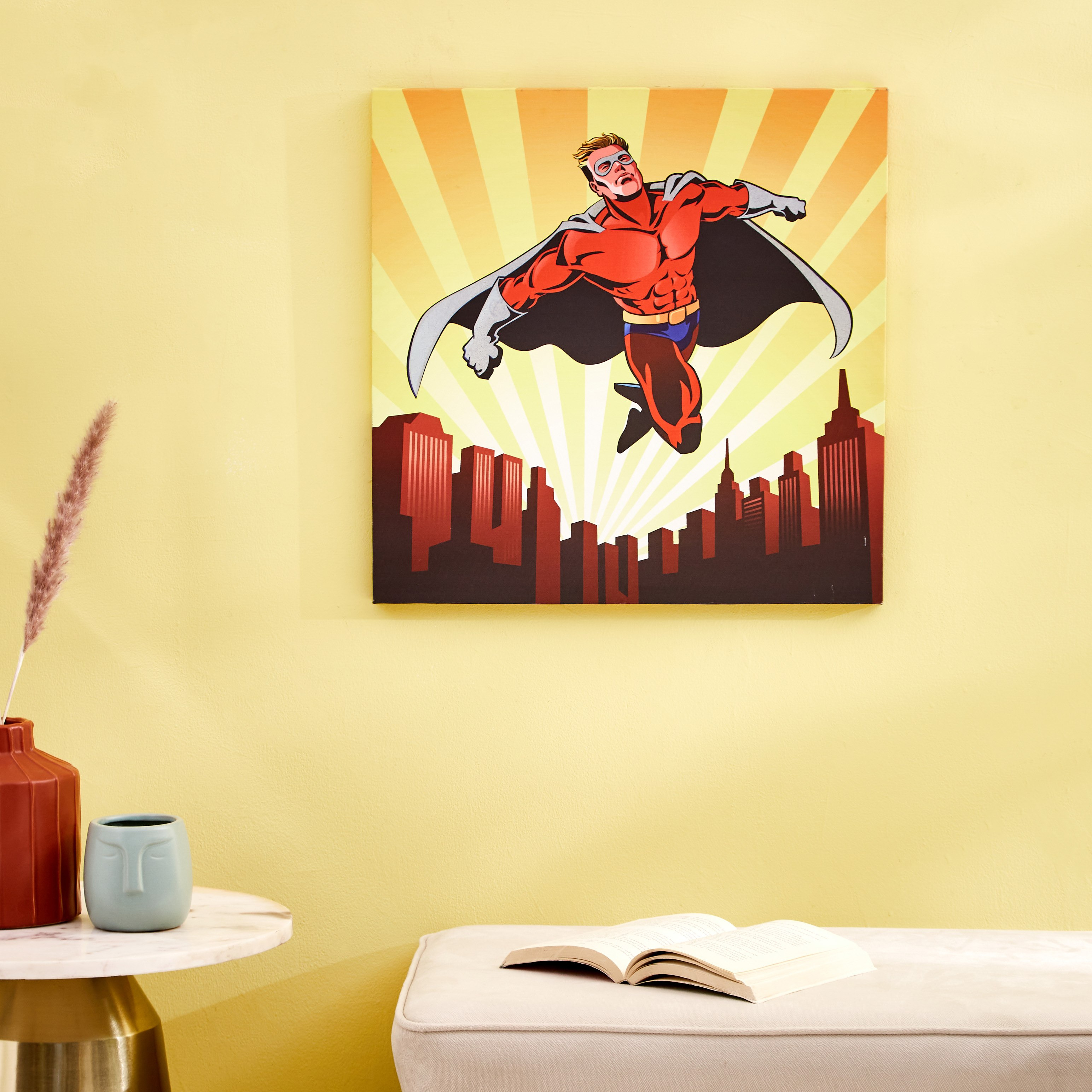 Radium 'Glow in the Dark' Batman Canvas - 50x50x1.8 cm-hbxhomeware-hbxkidsandyouth-image-1
