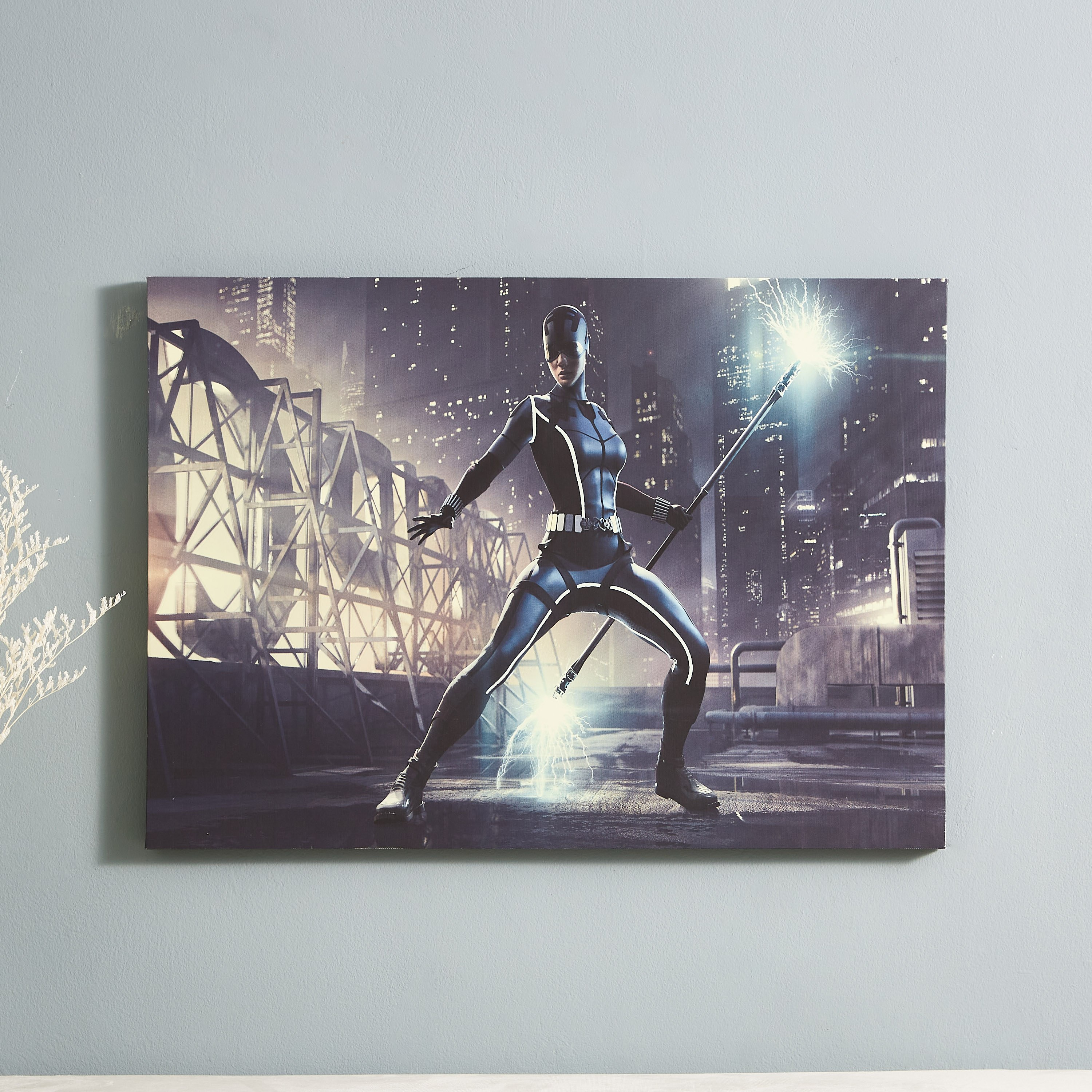 لوحة كانفاس كات وومن تتوهج في الظلام من راديوم - 50x70x1.8 سم-hbxhomeware-hbxkidsandyouth-image-1