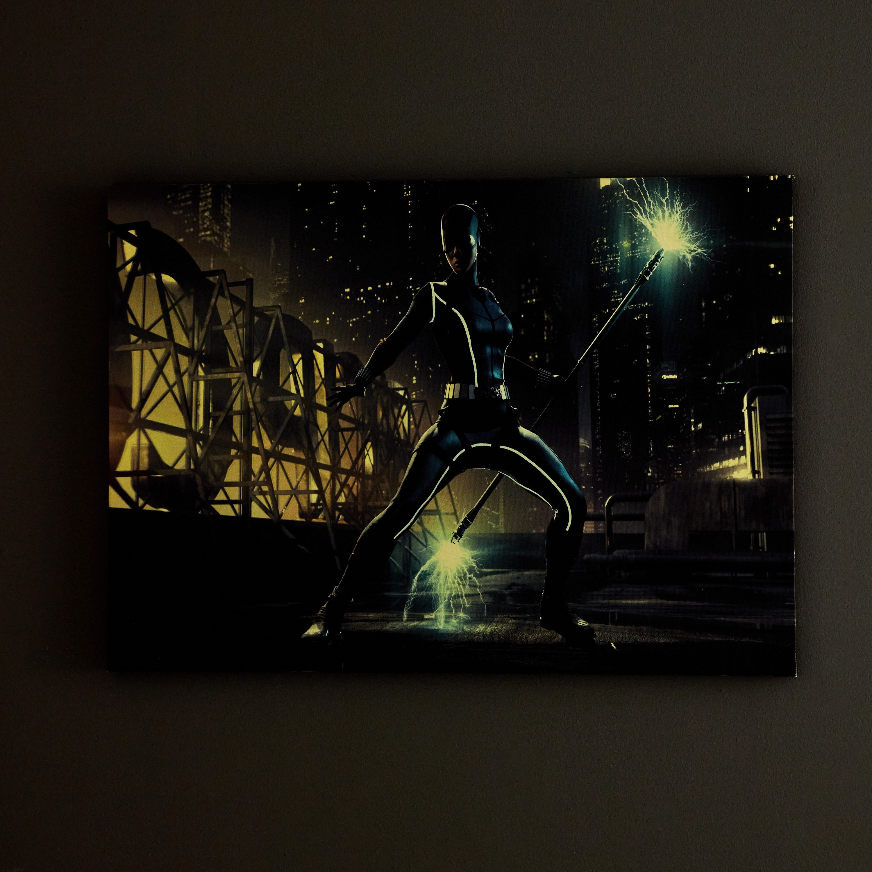 لوحة كانفاس كات وومن تتوهج في الظلام من راديوم - 50x70x1.8 سم-hbxhomeware-hbxkidsandyouth-image-2