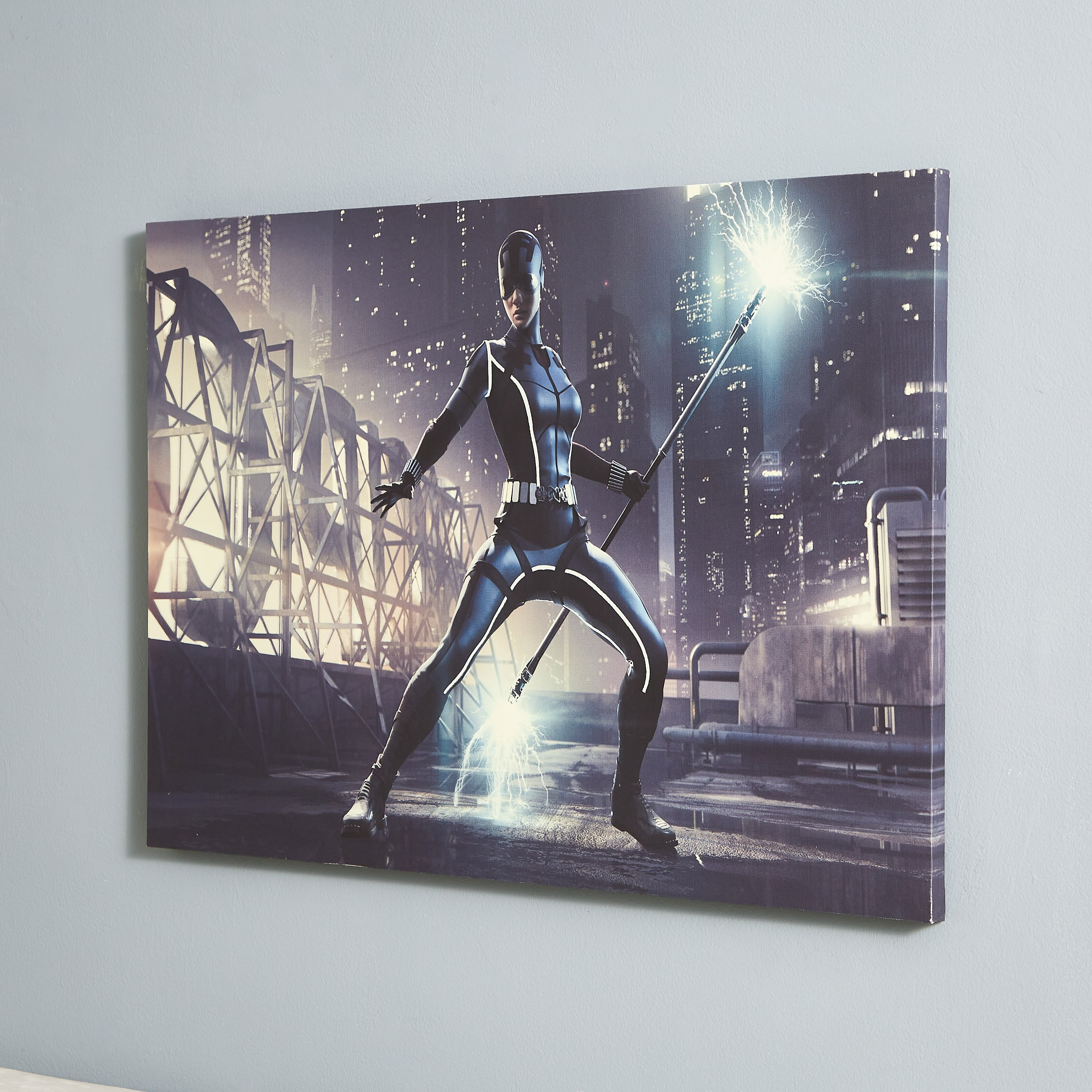 لوحة كانفاس كات وومن تتوهج في الظلام من راديوم - 50x70x1.8 سم-hbxhomeware-hbxkidsandyouth-image-3