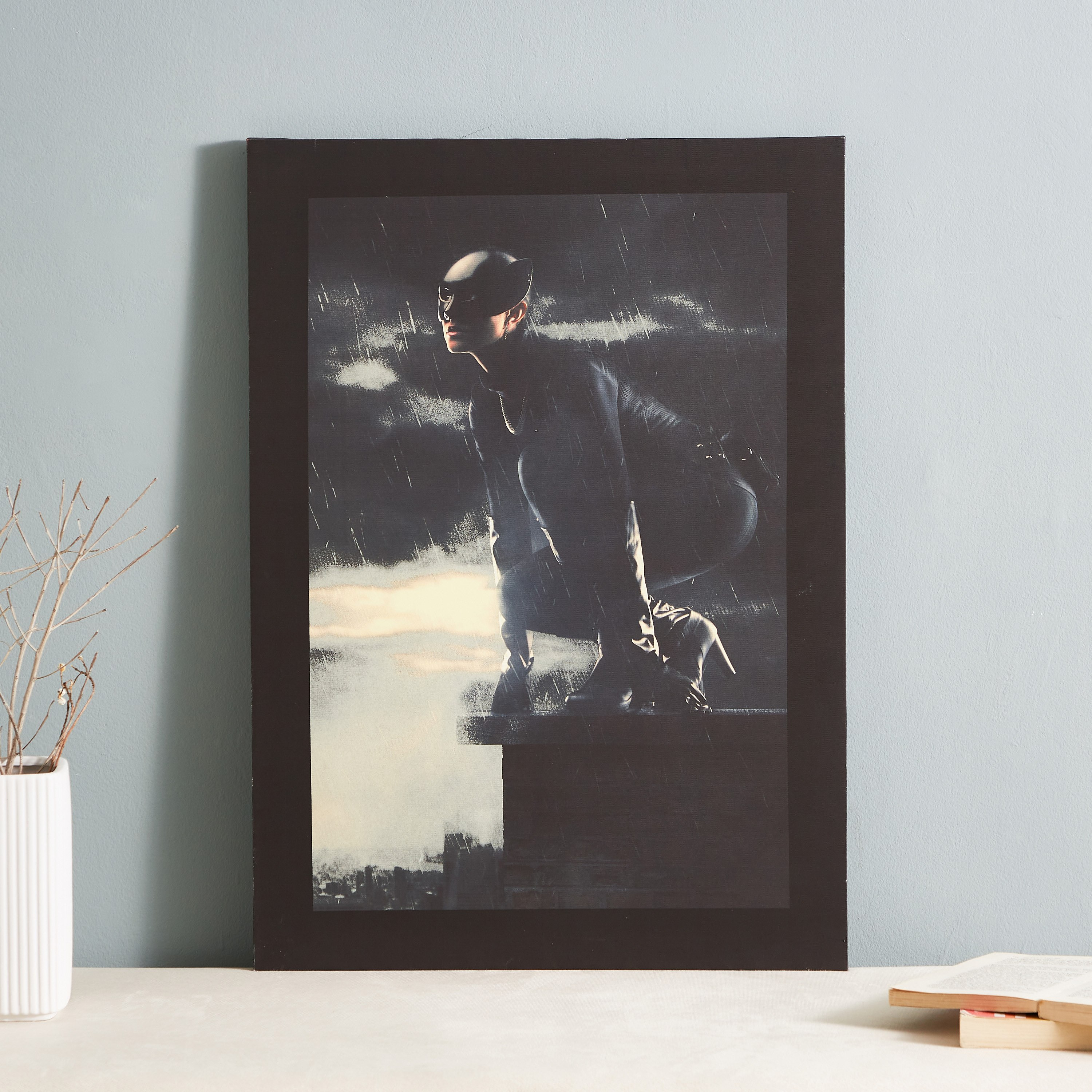 Radium 'Glow in the Dark' Catwoman On The Edge Canvas - 50x70x1.8 cm-hbxhomeware-hbxkidsandyouth-image-1