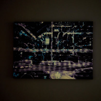 Radium 'Glow in the Dark' Superman on Watch Canvas Framed Wall Art - 50x70x1.8 cm