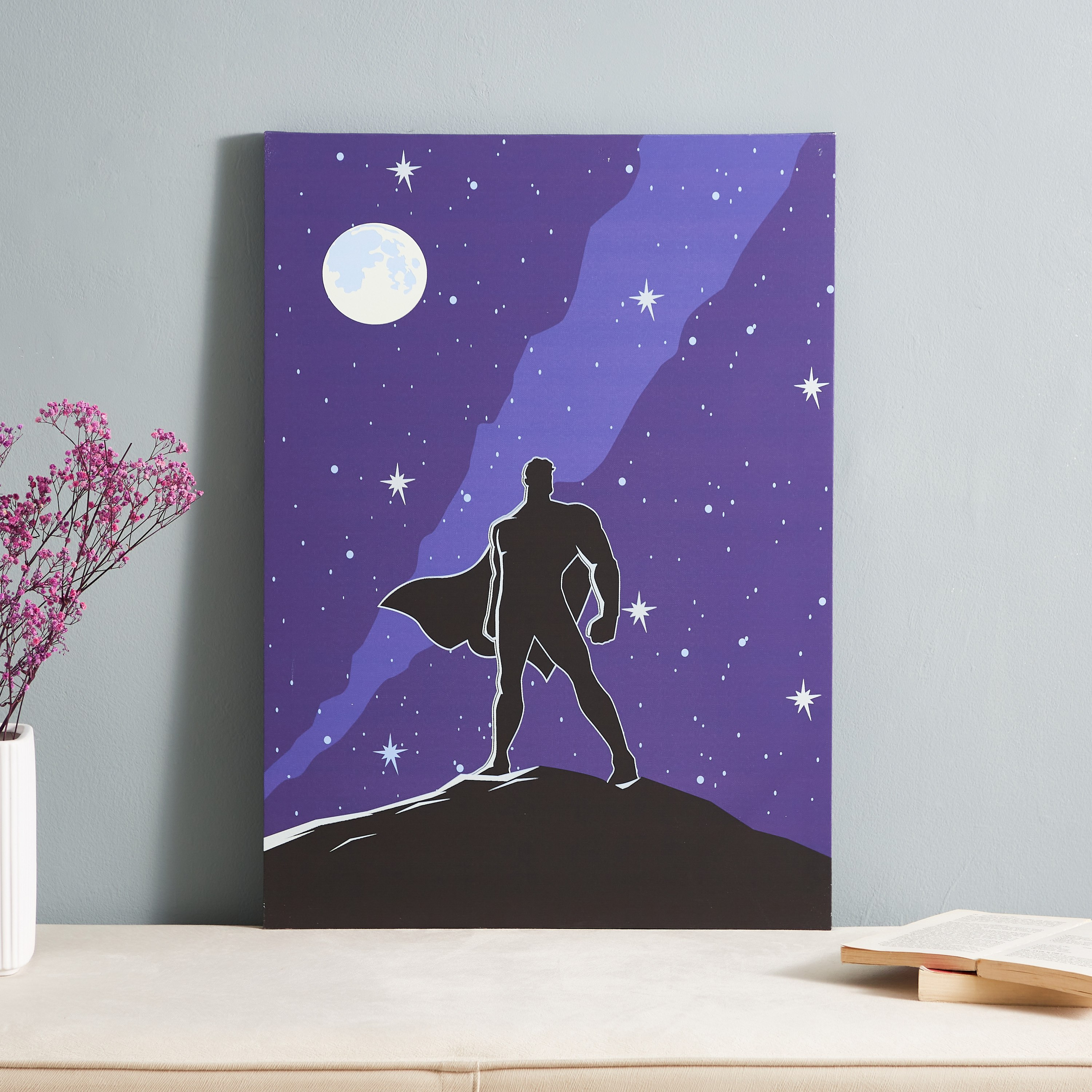 لوحة كانفاس سوبرمان تتوهج في الظلام من راديوم - 50x70x1.8 سم-hbxhomeware-hbxkidsandyouth-image-1