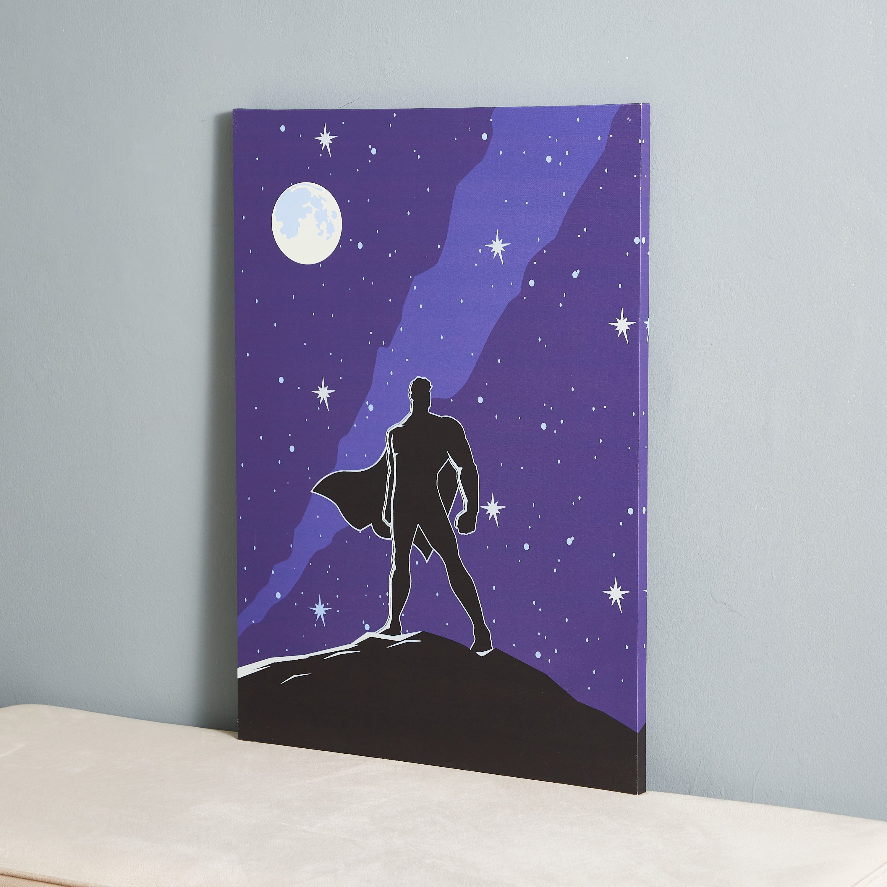 لوحة كانفاس سوبرمان تتوهج في الظلام من راديوم - 50x70x1.8 سم-hbxhomeware-hbxkidsandyouth-image-3