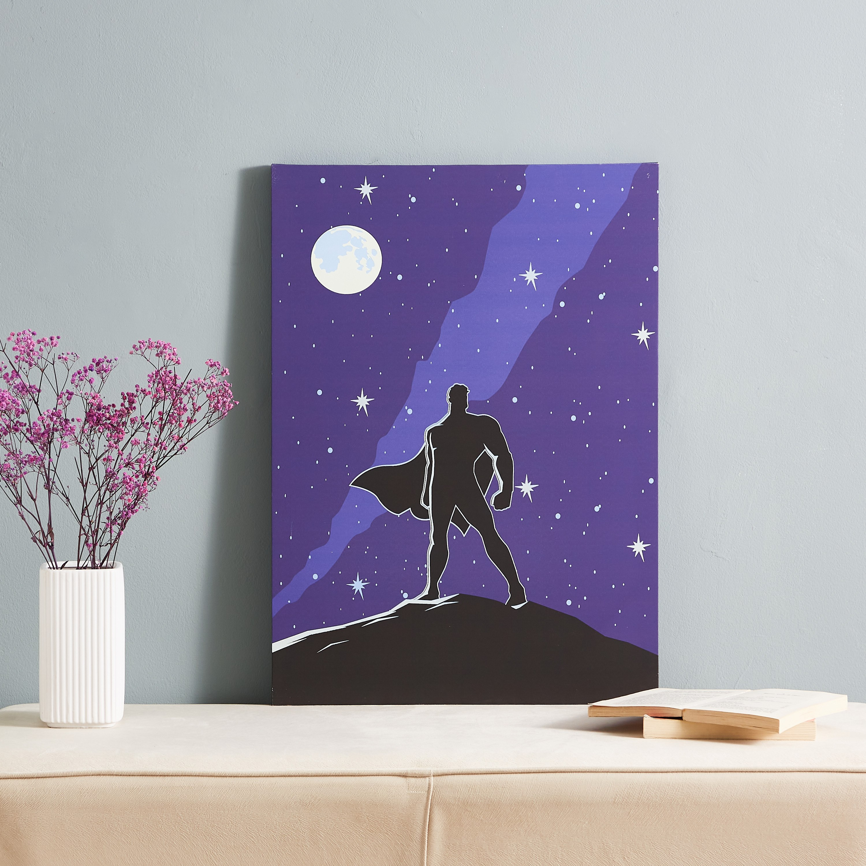 لوحة كانفاس سوبرمان تتوهج في الظلام من راديوم - 50x70x1.8 سم-hbxhomeware-hbxkidsandyouth-image-6
