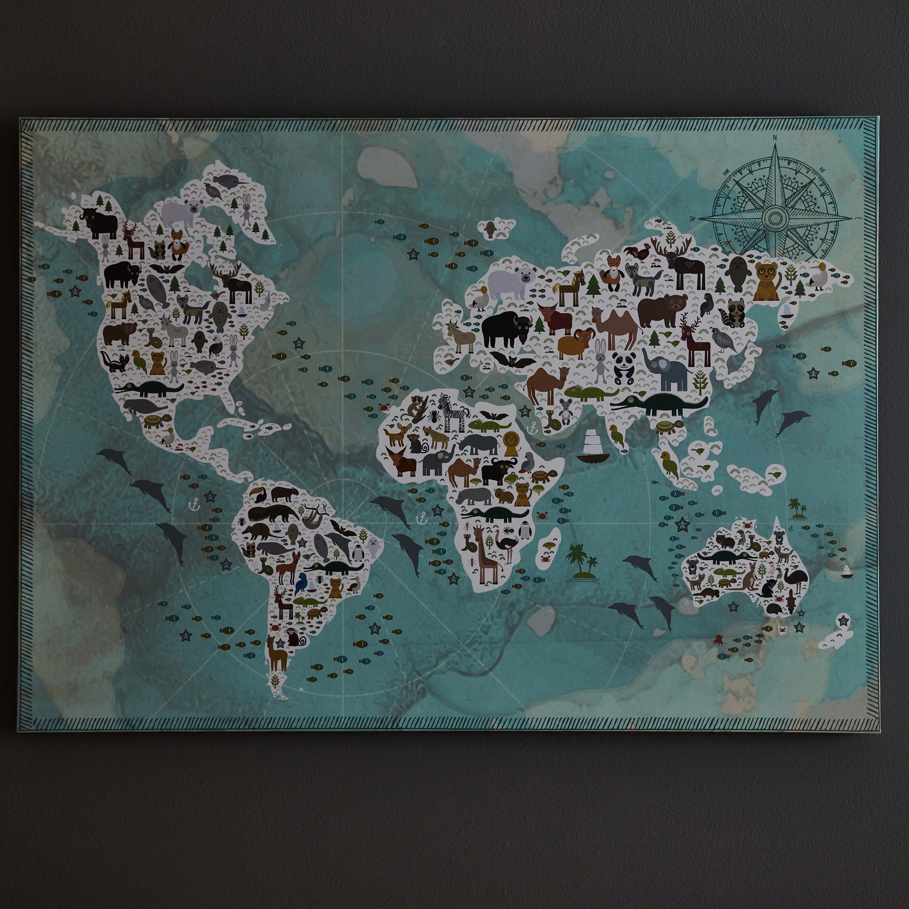 Radium 3D World Map Print MDF Canvas - 50x70x1.8 cm-hbxhomeware-hbxkidsandyouth-image-2