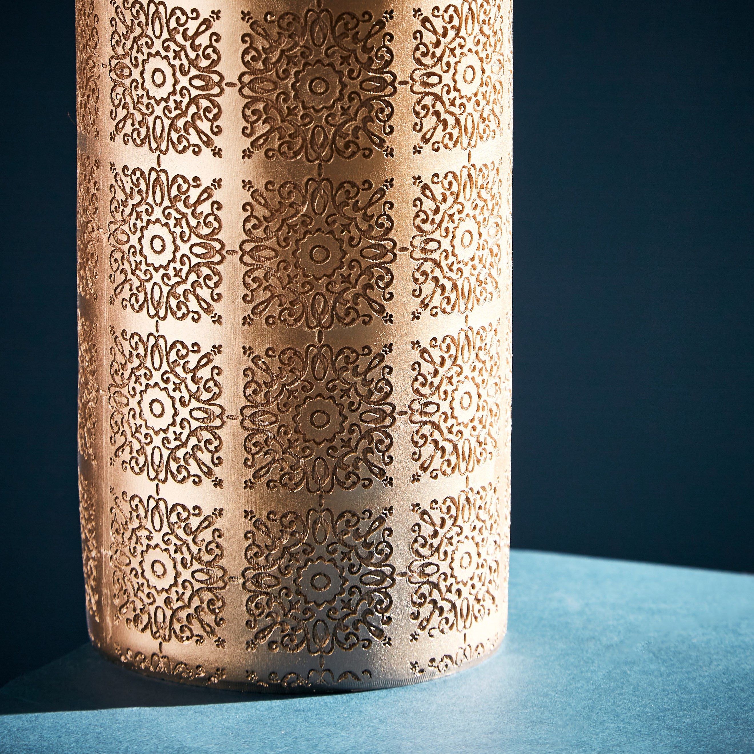 Sicily Floral Polyresin Cylinder Vase - 11x11x25 cm-hbxbedroom-decorandaccessories-vases-image-4