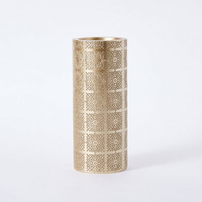 Sicily Floral Polyresin Cylinder Vase - 11x11x25 cms