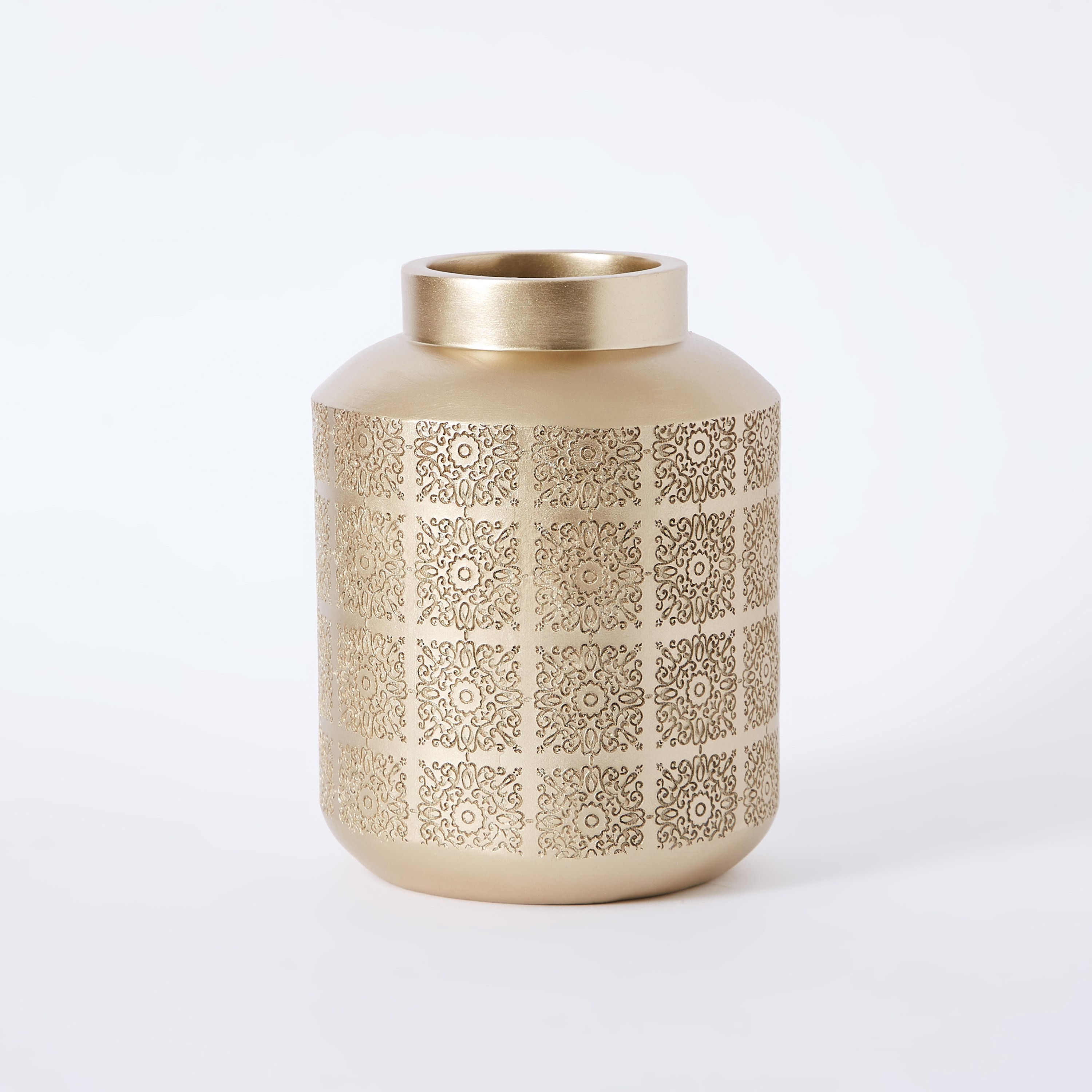 Sicily Floral Polyresin Drum Vase - 16x16x20 cm-hbxbedroom-decorandaccessories-vases-image-6