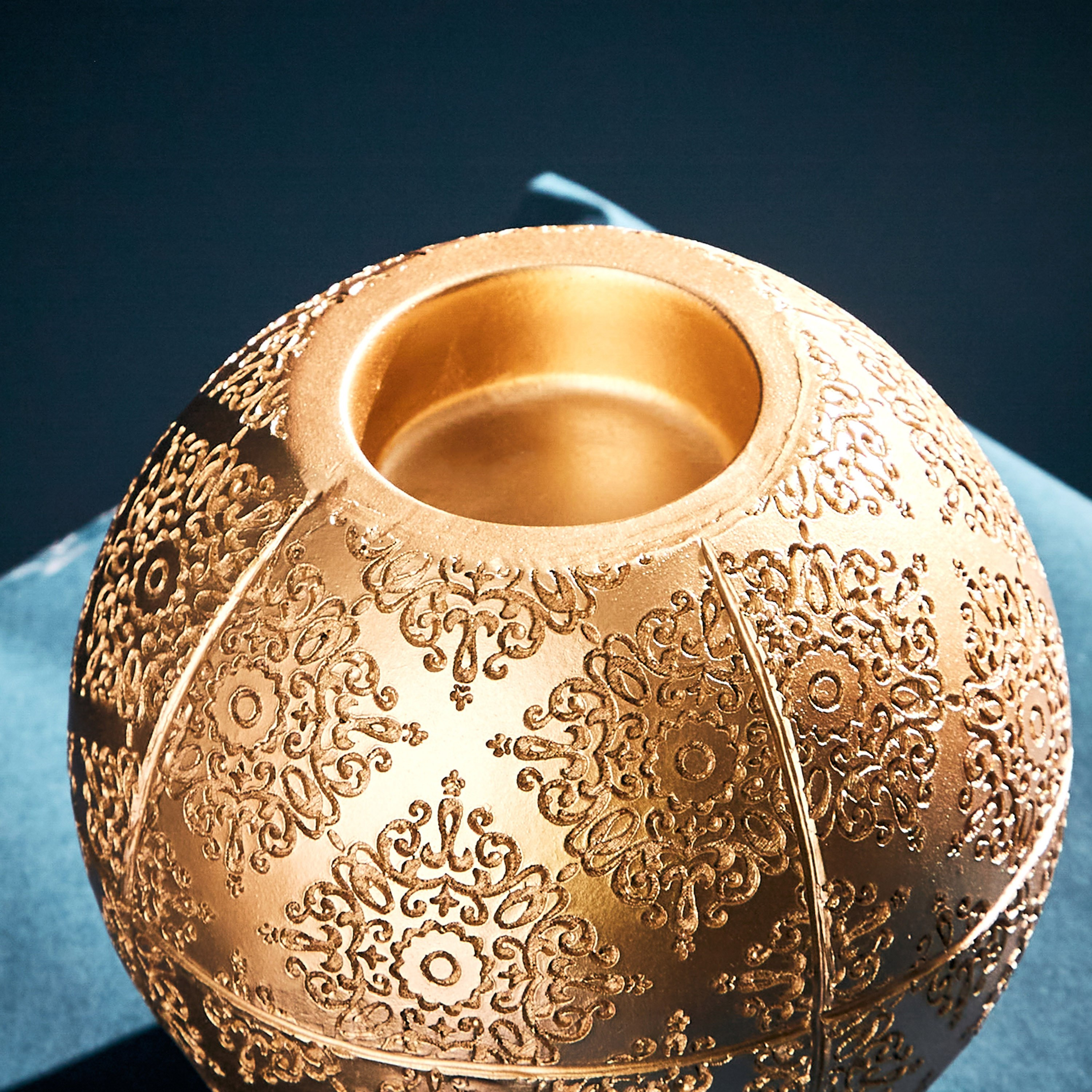 حامل شموع صغيرة بولي ريزين بنقوش زهرية من صقلية - 12x12x12 سم-hbxlivingroom-decorandaccessories-candleholders-image-2