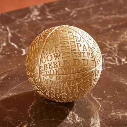 Sicily Polyresin Typography Decorative Ball - 8 cms