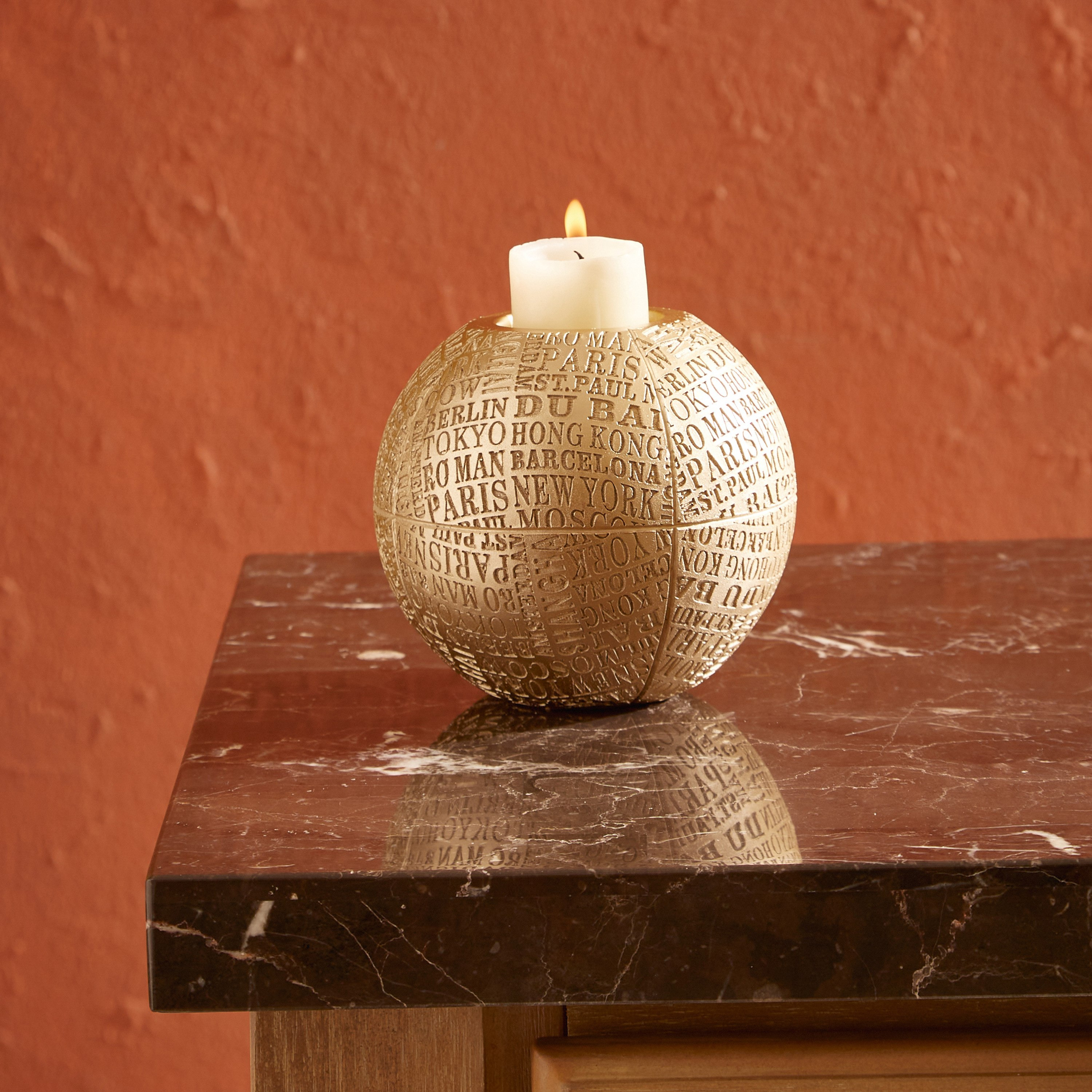 حامل شموع صغيرة بولي ريزين بنقوش من صقلية - 12x12x12 سم-hbxlivingroom-decorandaccessories-candleholders-image-1