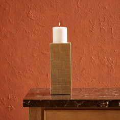 Sicily Polyresin Square Candleholder - 10x10x25 cms