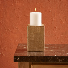 Sicily Polyresin Square Candleholder - 10x10x15 cm