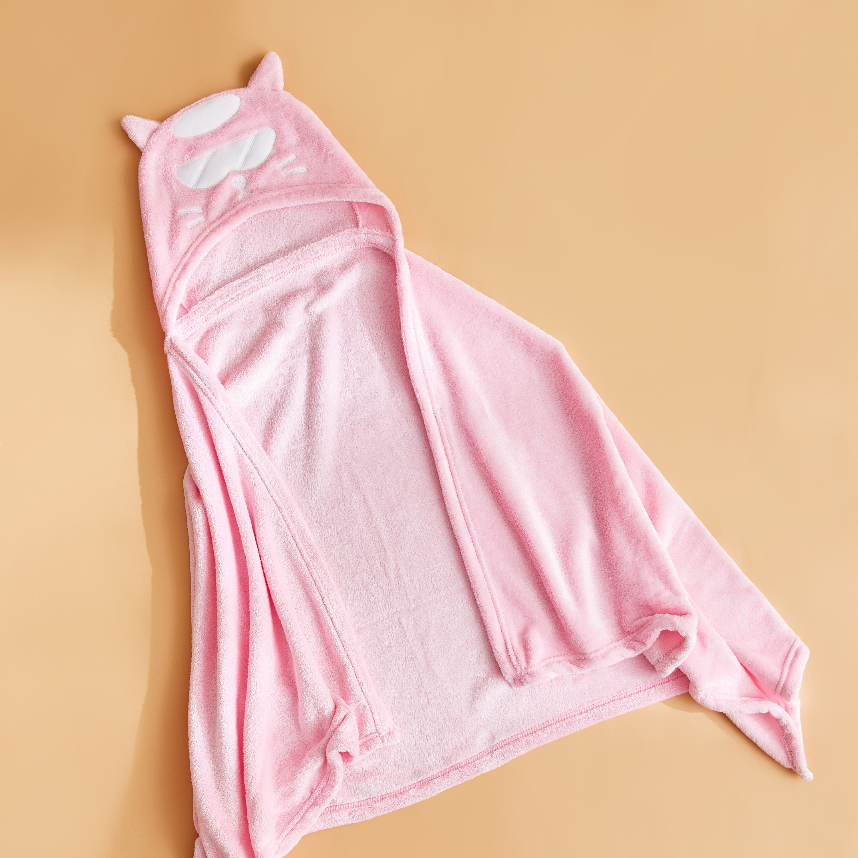 بطانية فلانيل بقبعة بتصميم قطة من فينيكس- 76x152 سم-hbxhomeware-hbxkidsandyouth-image-1