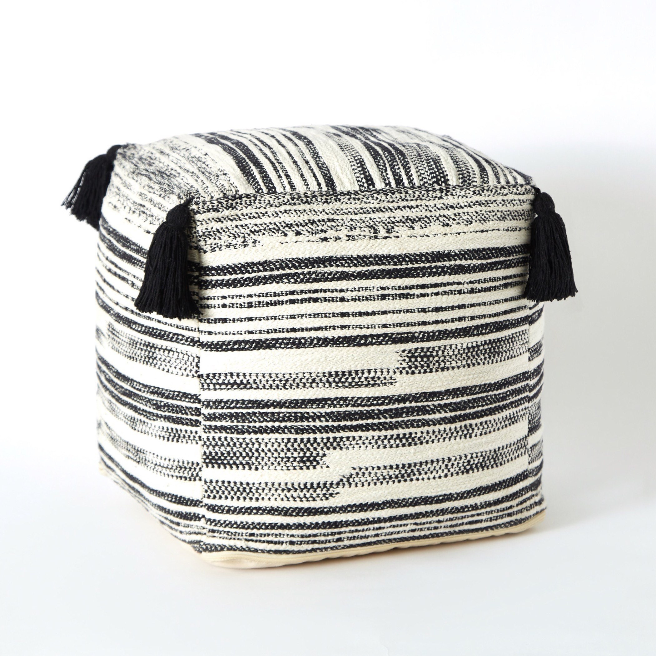 Mono Slub Pouf - 40x40 cm-hbxlivingroom-sofasandarmchairs-ottomansandfootstools-image-5