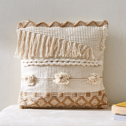 Natura Noah Handmade Cotton Jute Filled Cushion - 45x45 cm