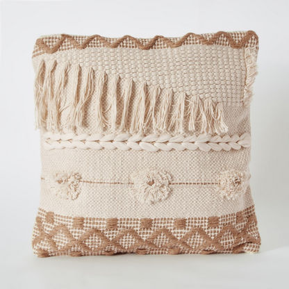 Natura Noah Handmade Cotton Jute Filled Cushion - 45x45 cms