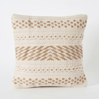 Natura Oscar Handmade Cotton Jute Filled Cushion - 45x45 cms