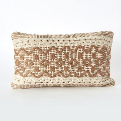 Natura Theo Handmade Cotton Jute Filled Cushion - 30x50 cms