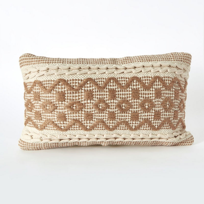 Natura Theo Handmade Cotton Jute Filled Cushion - 30x50 cm-Filled Cushions-image-4