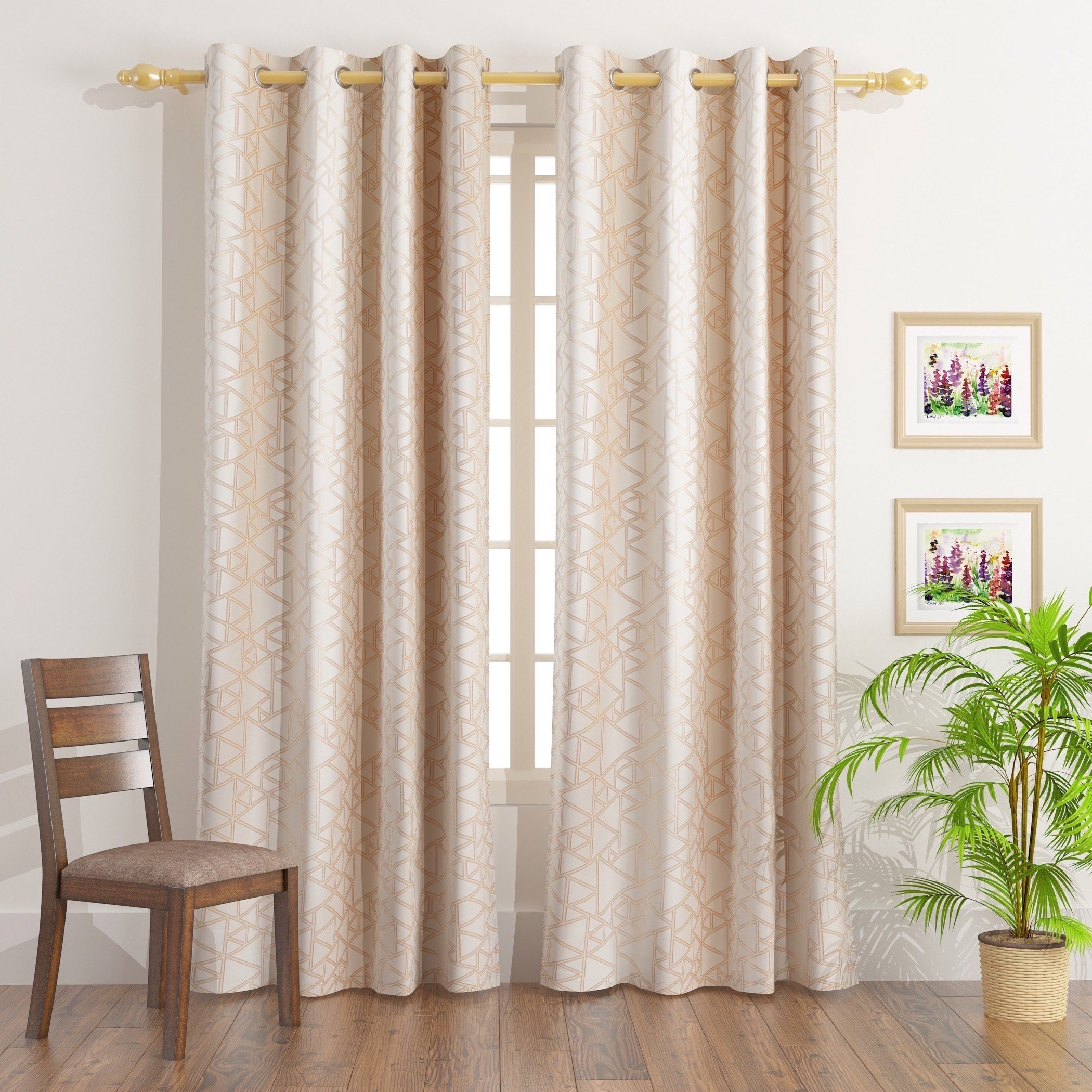 طقم ستائر جاكار قطعتان من جارجو - 135x240 سم-hbxhomeware-hbxdecorandfurnishings-image-1