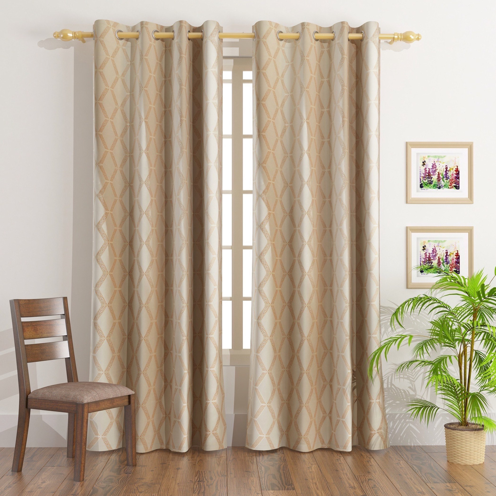 Ivana 2-Piece Jacquard Curtain Set - 135x240 cm-hbxhomeware-hbxdecorandfurnishings-image-1