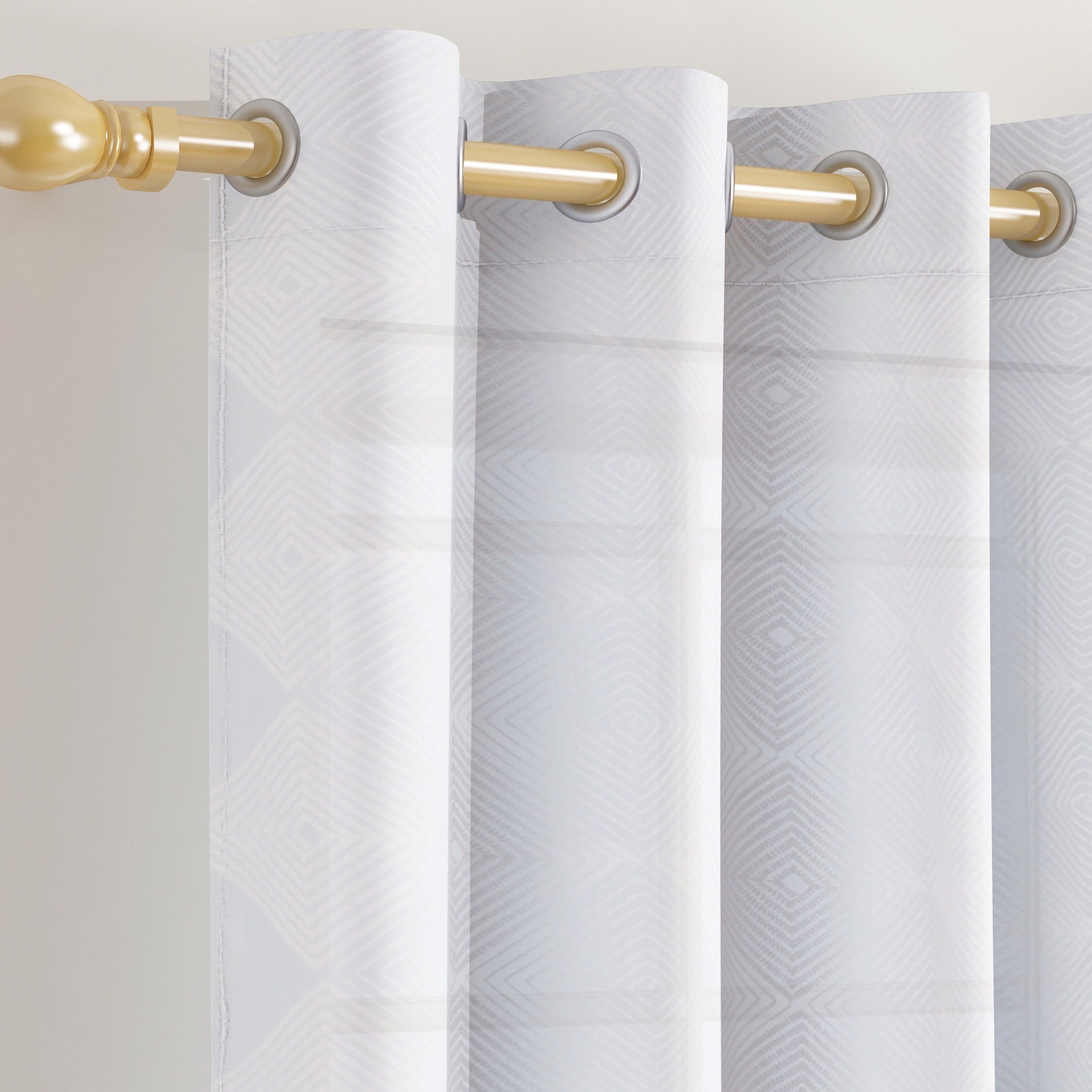 Diamond 2-Piece Embroidered Sheer Curtain Set - 130x240 cm-hbxhomeware-hbxdecorandfurnishings-image-2