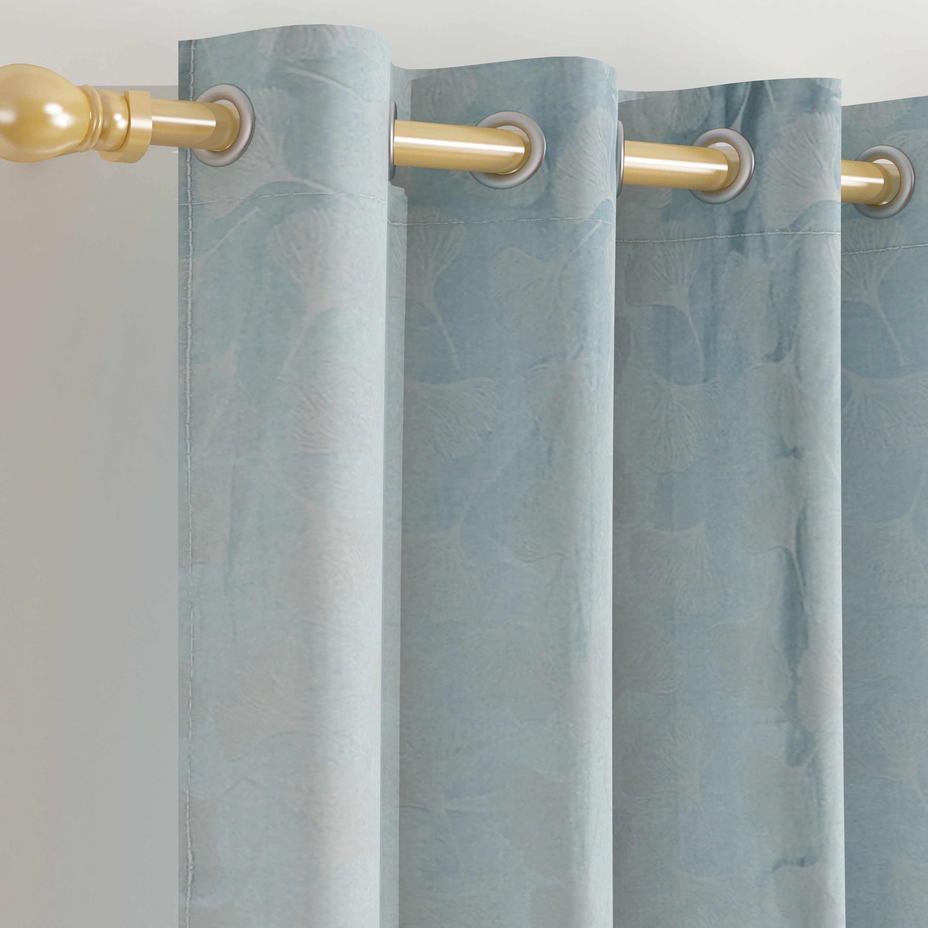 زوج ستائر جاكار بتصميم نبات الجنكة - 135x300 سم -hbxhomeware-hbxdecorandfurnishings-image-2