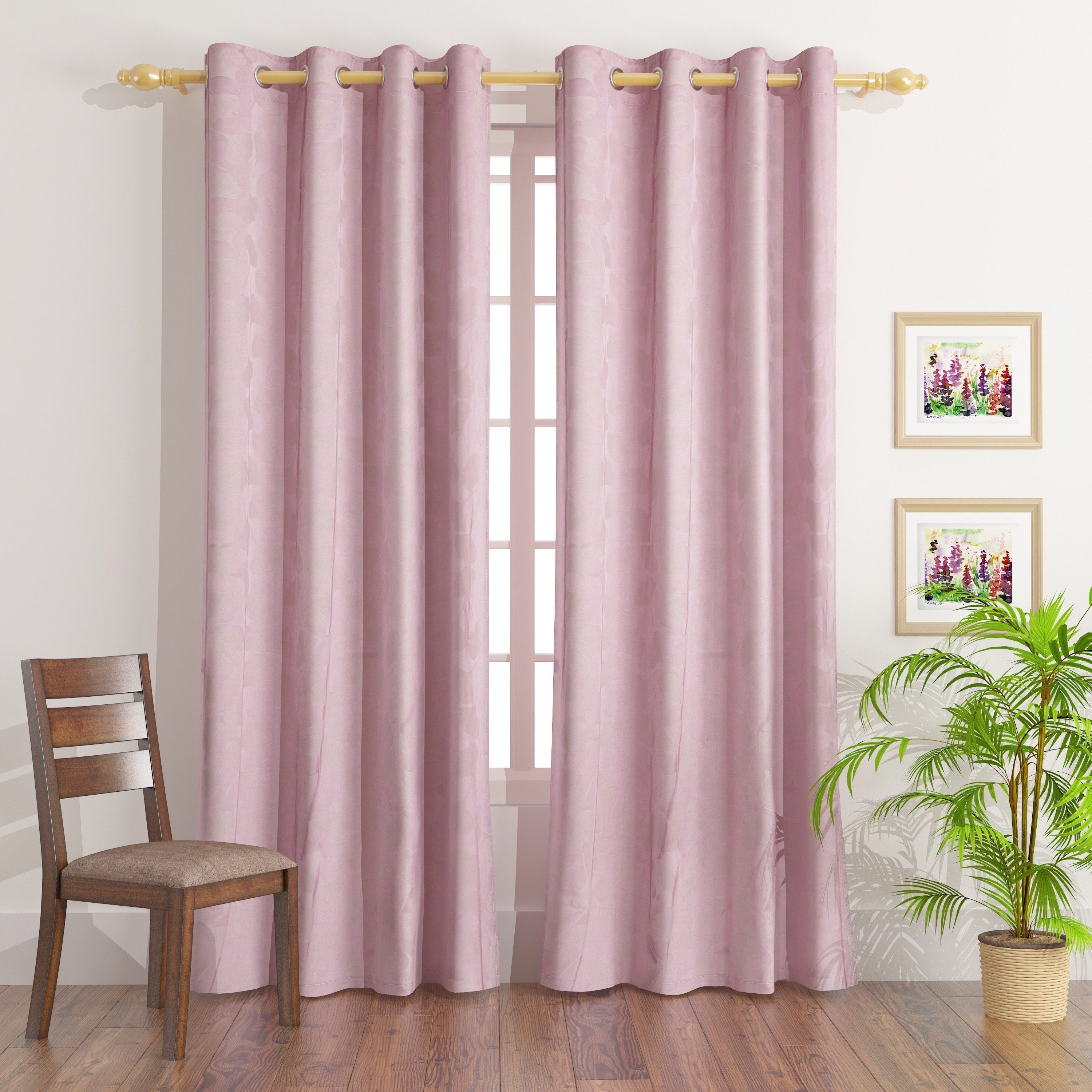 طقم ستائر جاكار قطعتين - 135x300 سم - جينكو-hbxhomeware-hbxdecorandfurnishings-image-1