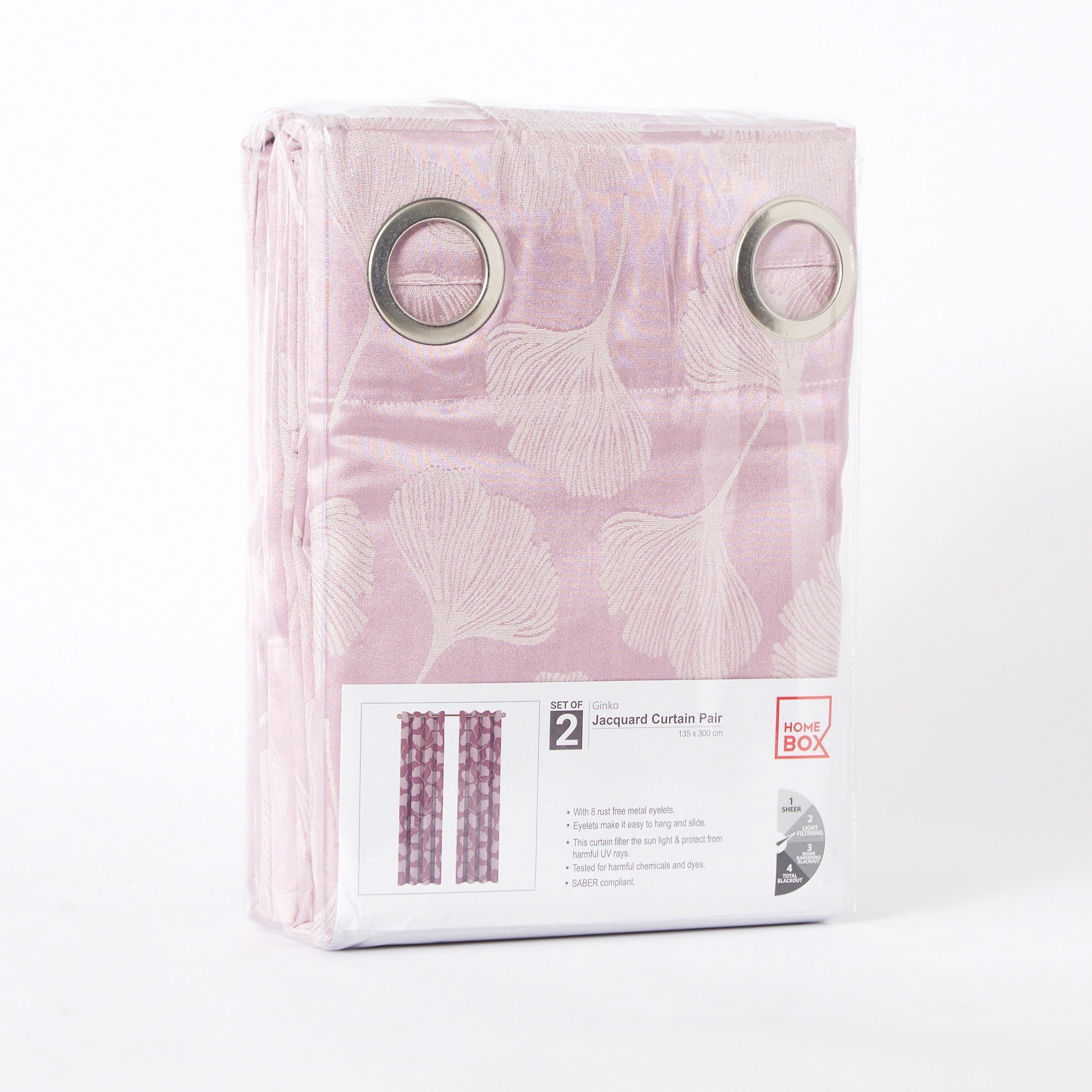طقم ستائر جاكار قطعتين - 135x300 سم - جينكو-hbxhomeware-hbxdecorandfurnishings-image-4