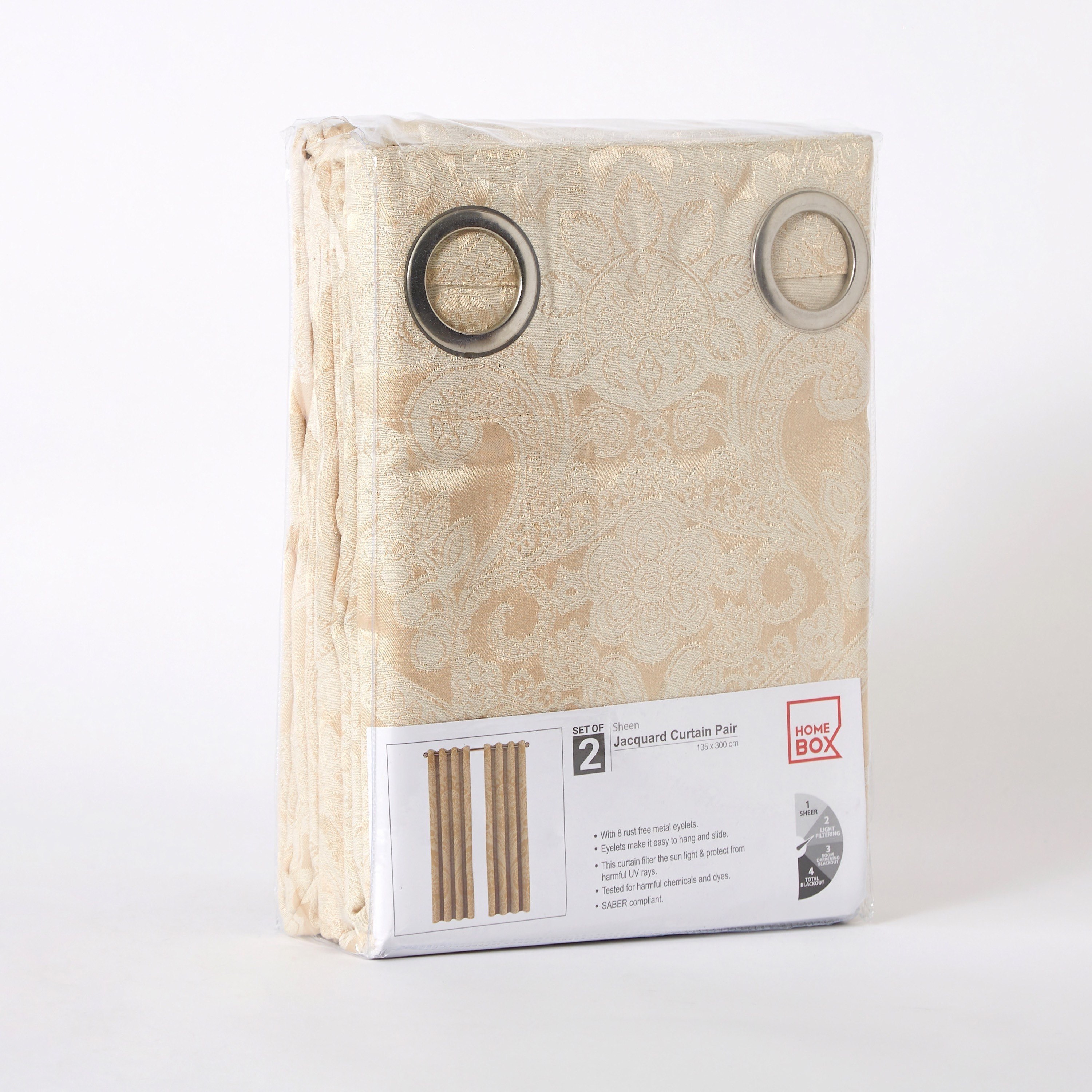 طقم ستائر جاكار قطعتين - 135x300 سم - شين-hbxhomeware-hbxdecorandfurnishings-image-4