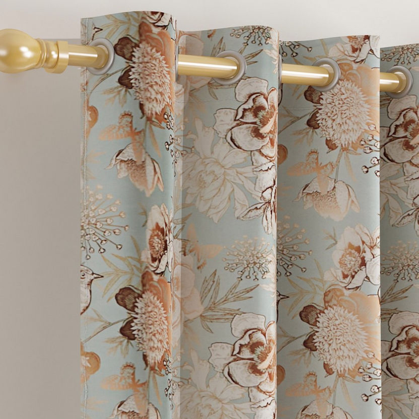 Gloom Flora 2-Piece Printed Dimout Curtain Pair - 135x240 cm-Curtains-image-1