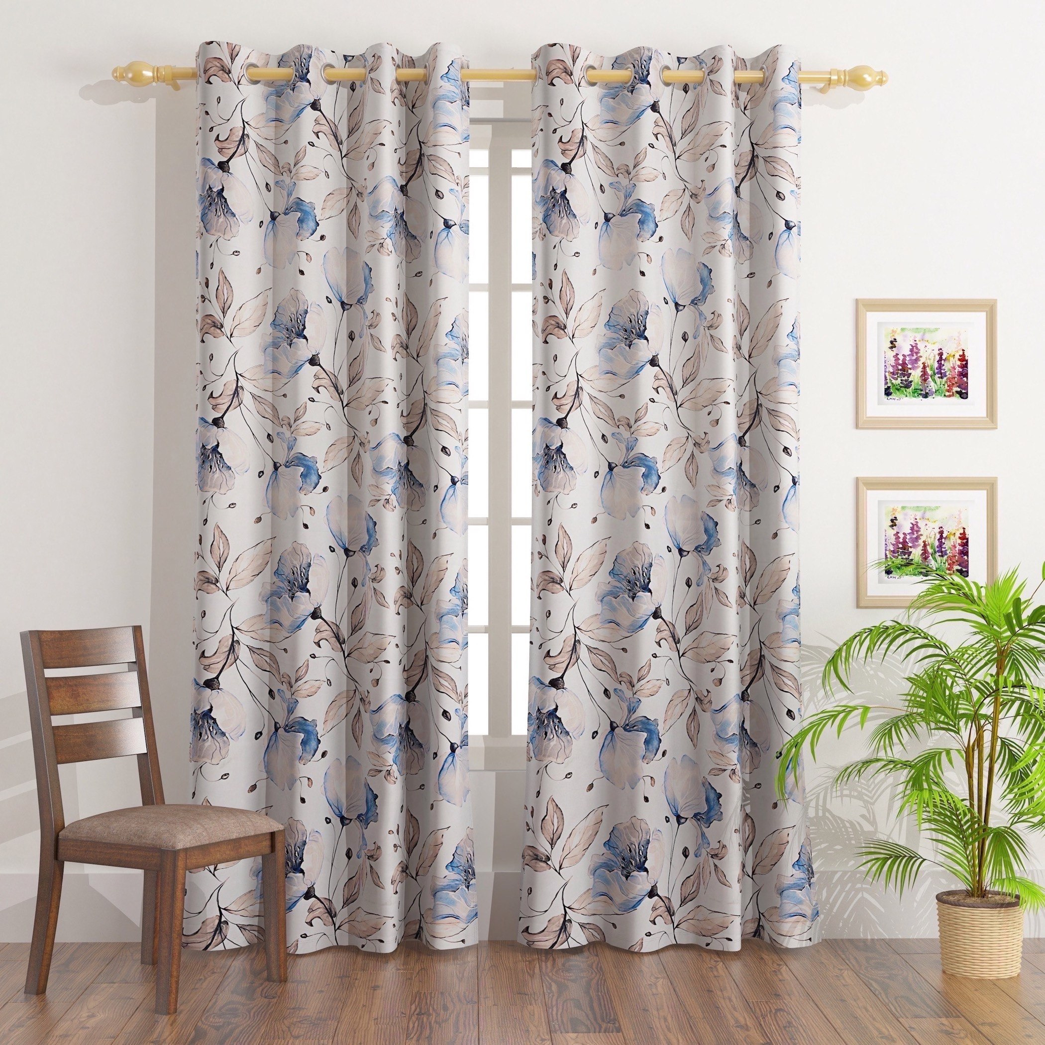 Gloom Lisa 2-Piece Printed Dimout Curtain Pair - 135x240 cm-hbxhomeware-hbxdecorandfurnishings-image-1