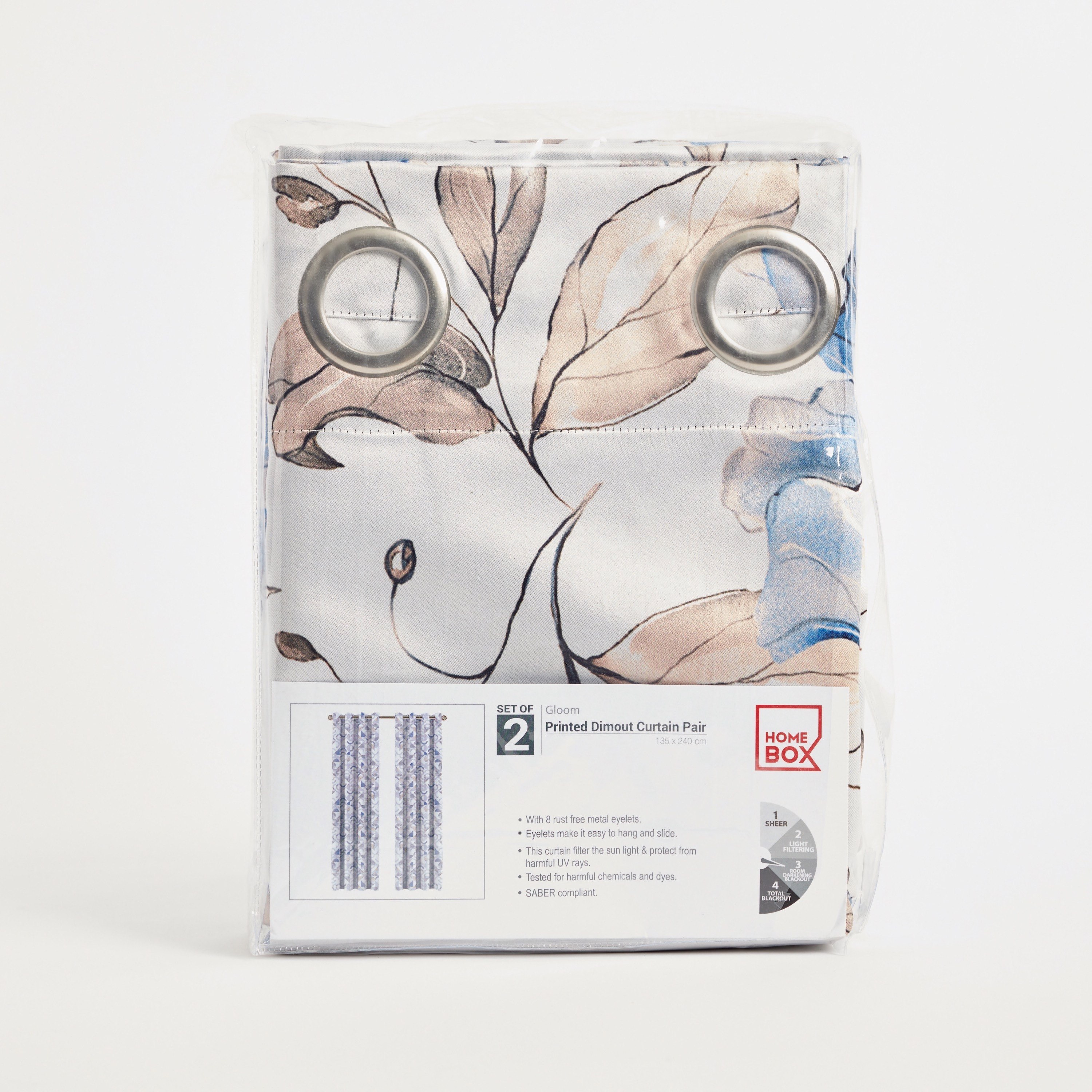Gloom Lisa 2-Piece Printed Dimout Curtain Pair - 135x240 cm-hbxhomeware-hbxdecorandfurnishings-image-5