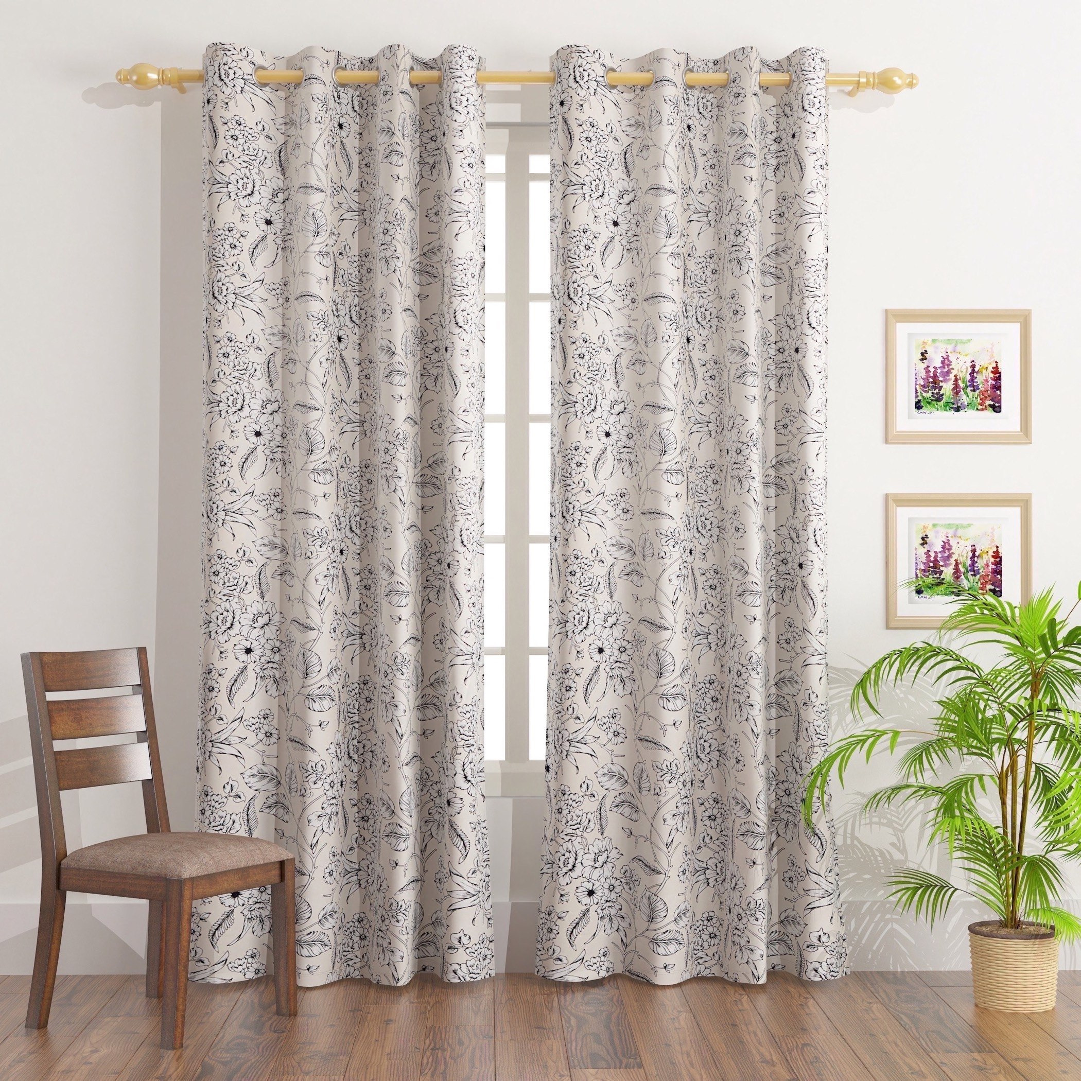 زوج ستائر معتمة بطبعات قطعتين من جلوم دورا - 135x240 سم-hbxhomeware-hbxdecorandfurnishings-image-1