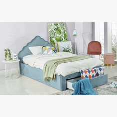 Halmstad Baxton Twin Upholstered Bed with Drawer - 120x200 cms