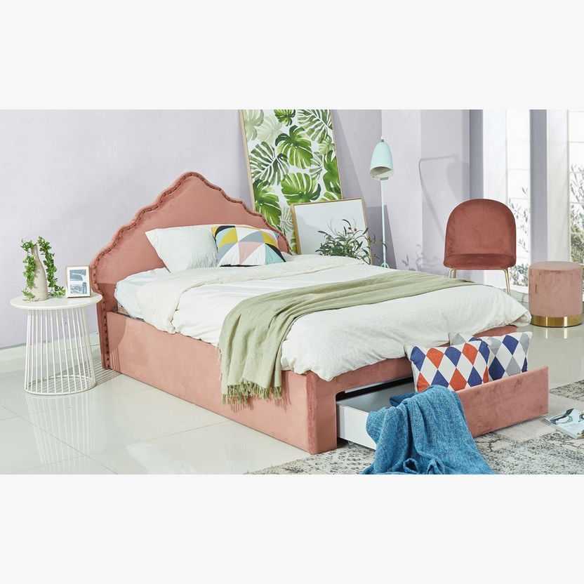 Halmstad Baxton Twin Upholstered Bed with 1 Drawer - 120x200 cm-Twin-image-0