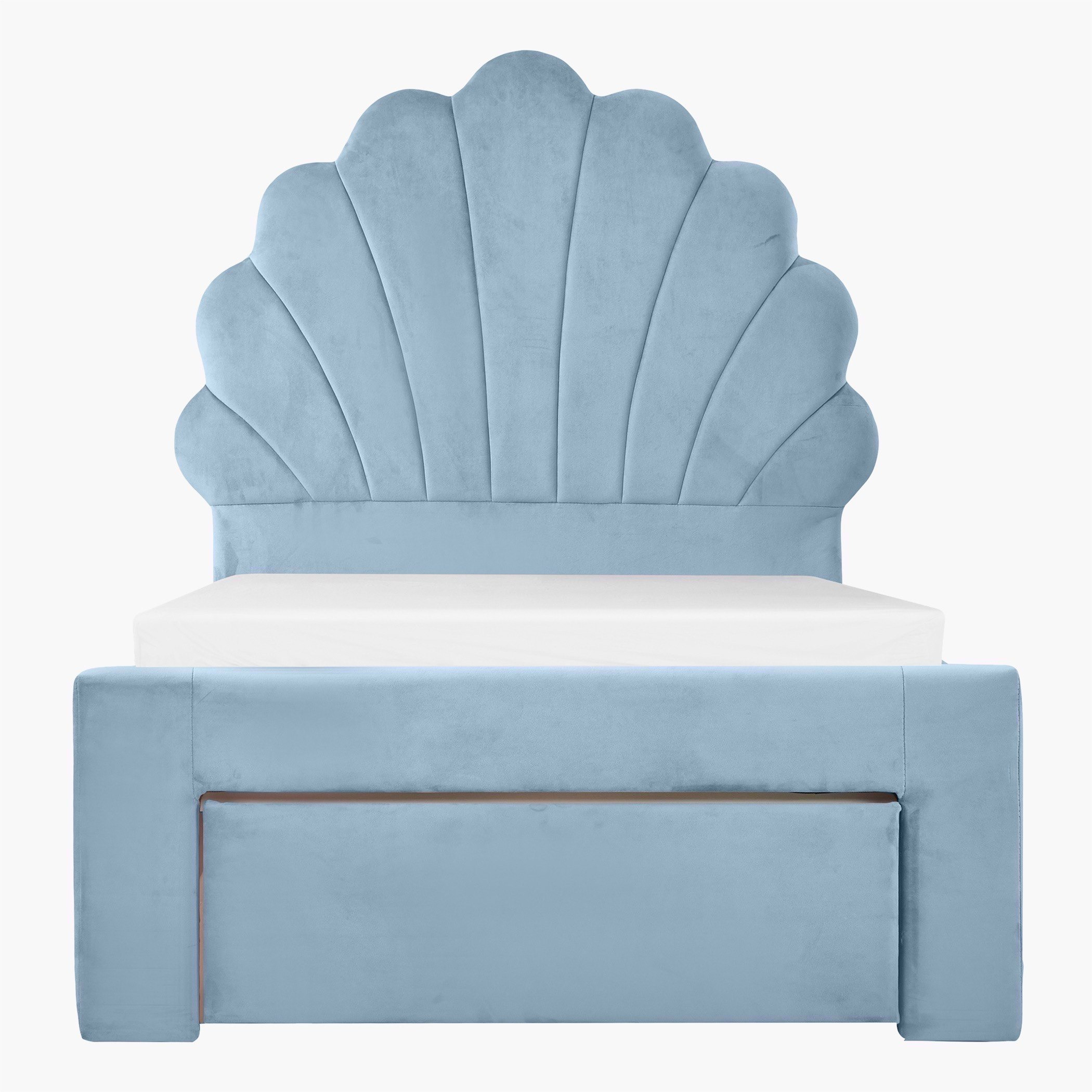 Halmstad Seashell Single Upholstered Bed with Drawer - 90x200 cm-hbxkidsandyouth-bedsandbedsets-beds-single-image-3