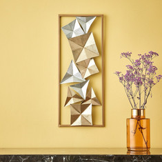 Walton Faceted Metal Wall Art with Frame - 25x3x61 cm