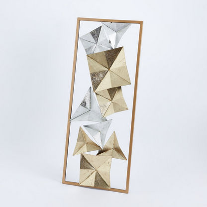 Walton Faceted Metal Wall Art with Frame - 25x3x61 cms