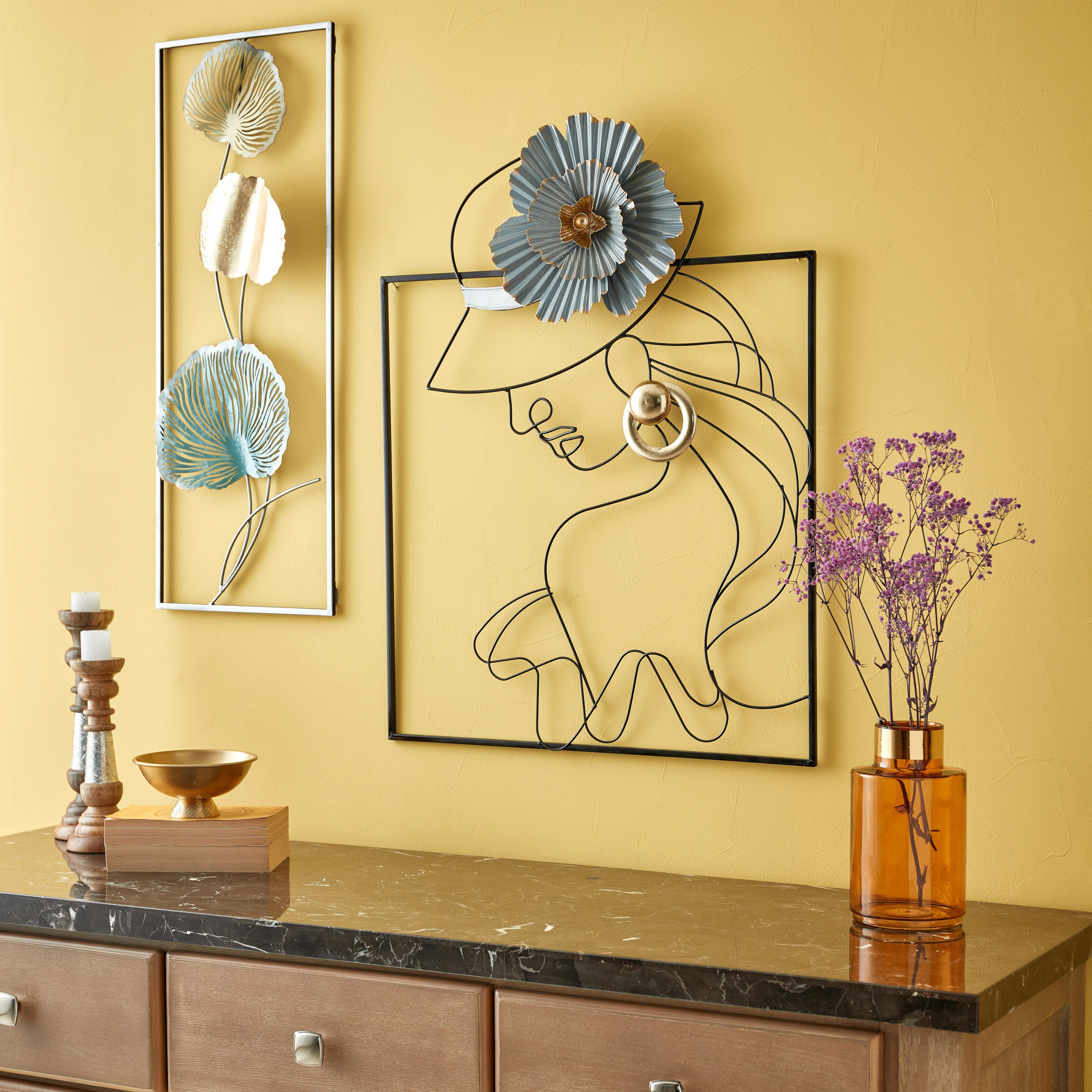 Walton Metal Lotus Sticks Wall Accent - 29x5x74 cm-hbxdiningroom-walldecor-wallart-image-5