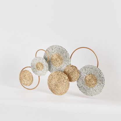Walton Metal Abstract Textured Spheres Wall Accent - 77x5x41 cms
