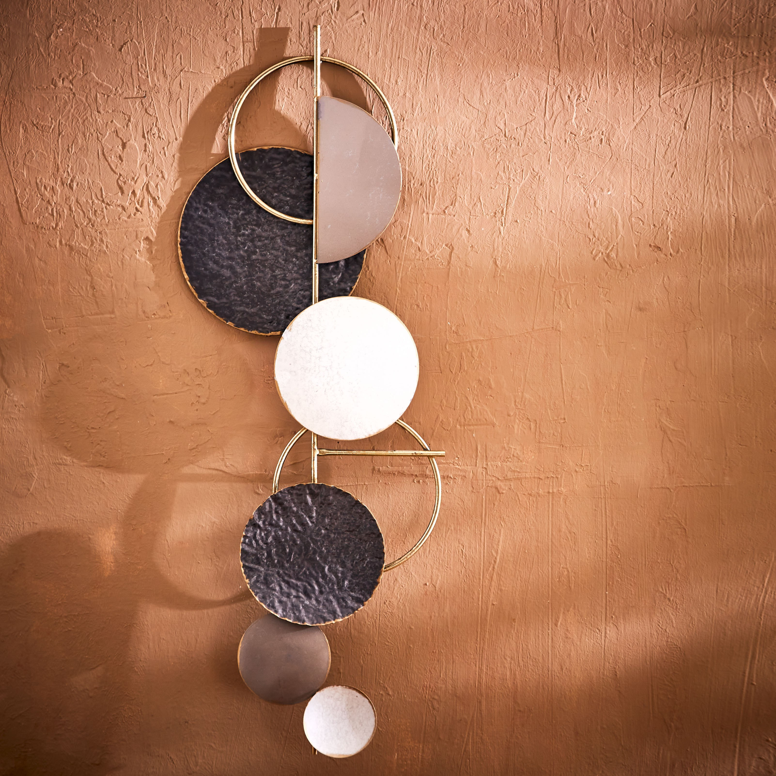 Walton Metal Half Circle Greige Wall Accent - 100x4x38 cm-hbxdiningroom-walldecor-wallart-image-1