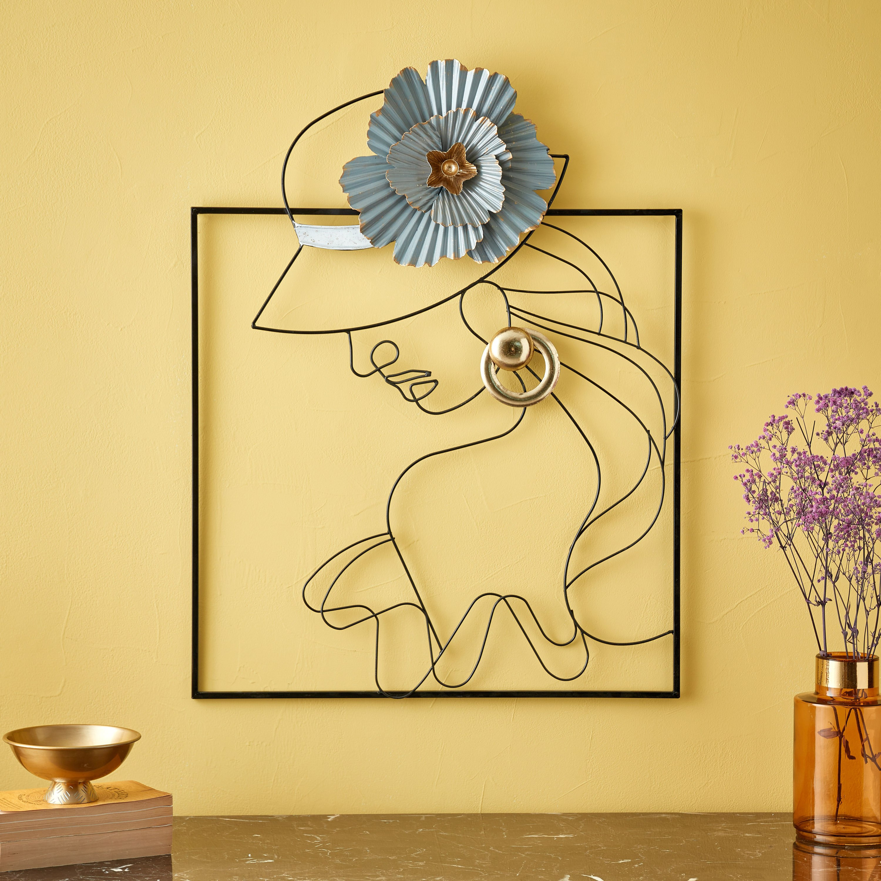 زينة حائط معدنيّة من والتون - 58x6x74 سم-hbxdiningroom-walldecor-wallart-image-1